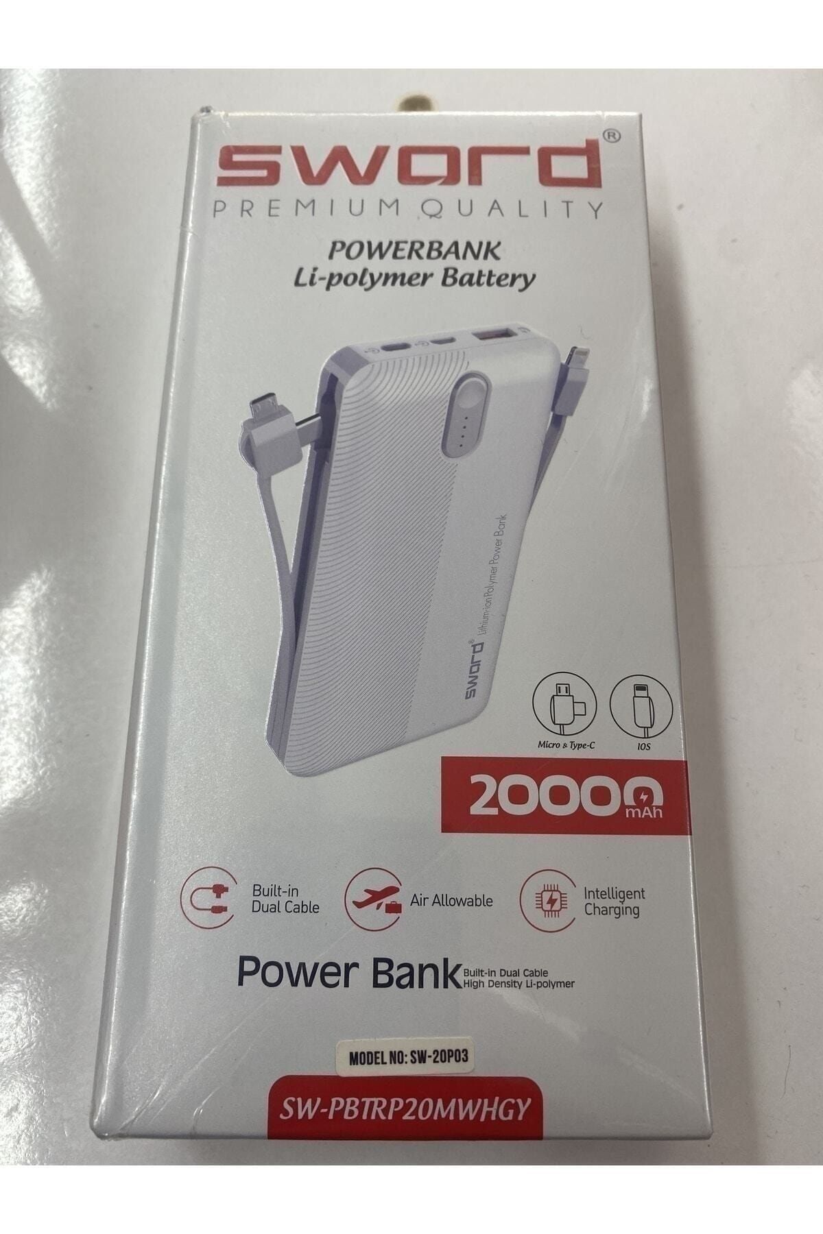 SWORD 20p03 Powerbank 20000 Mah Beyaz