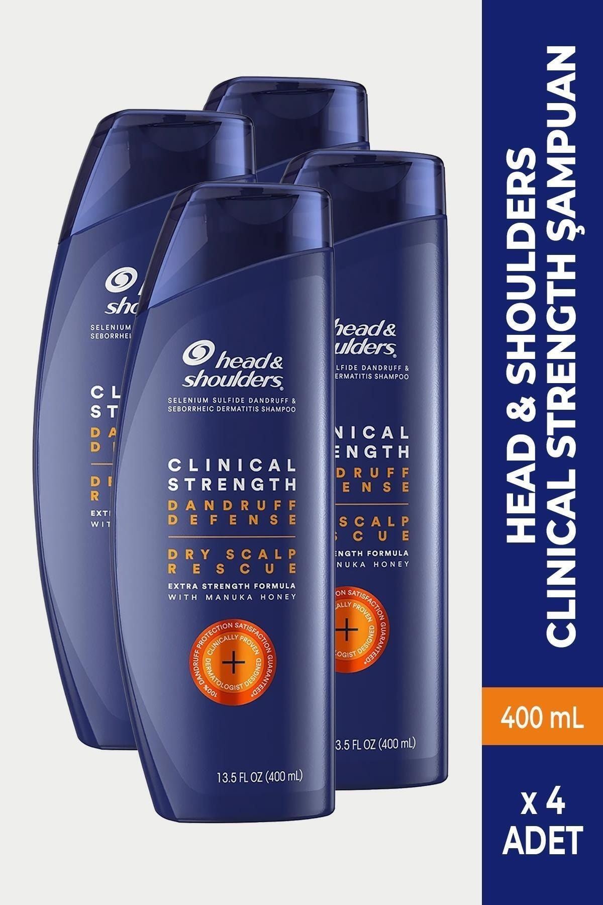 Head And Shoulders Clinical Strength Kepek Şampuanı 400ml X 4 Adet