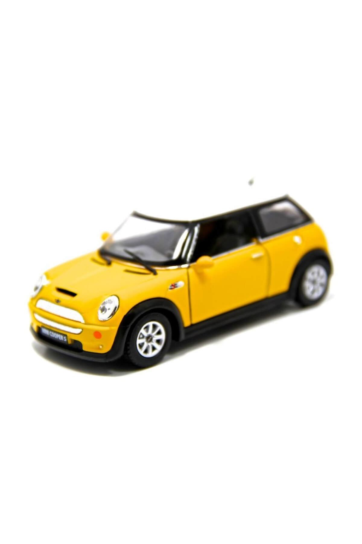 Kinsmart Mini Cooper S Sarı Çek Bırak Metal Araba (1:28) /