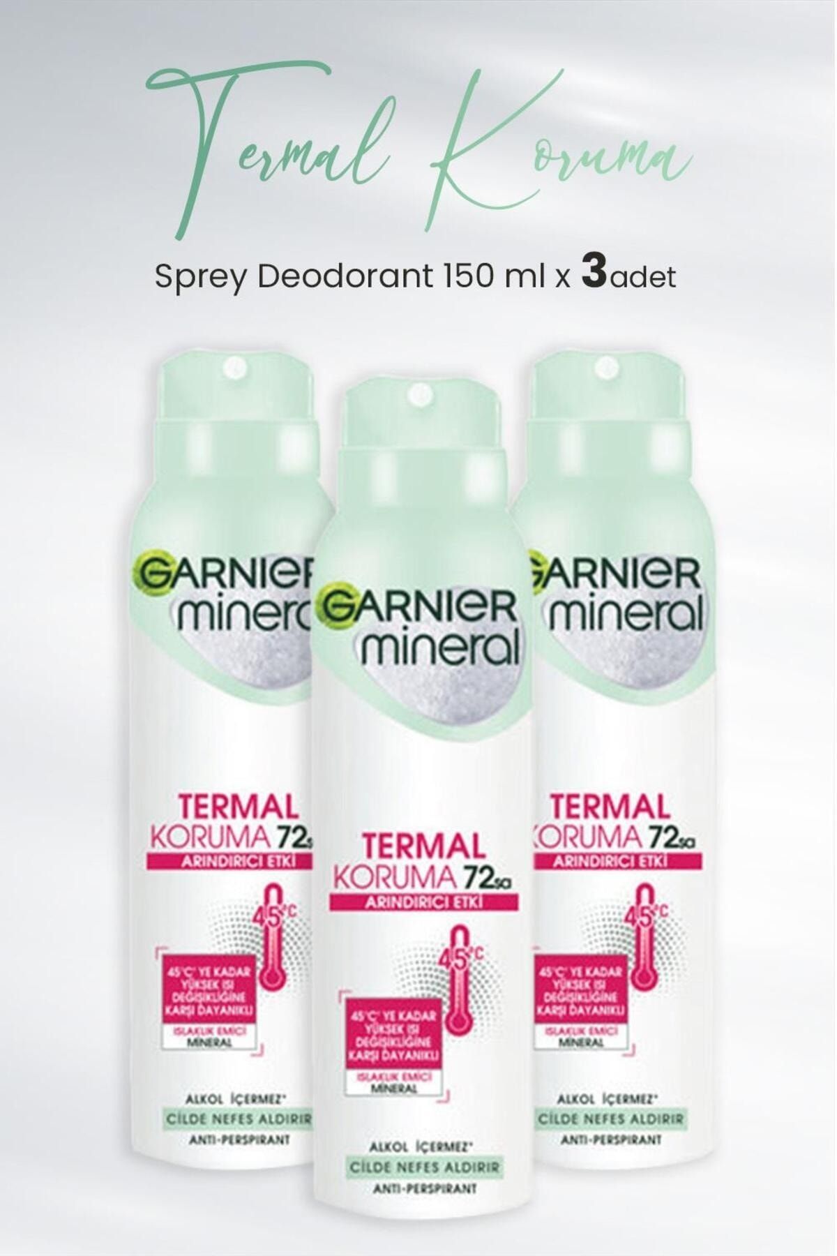 Garnier Mineral Termal Koruma Sprey Deodorant 150 ml x 3 Adet