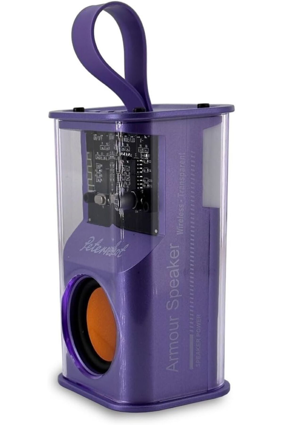 Coverzone Mini Bluetooth Speaker Hoparlör Transparan Stereo Surround Kablosuz 5W Hoparlör İpli 500mAh Pil F36