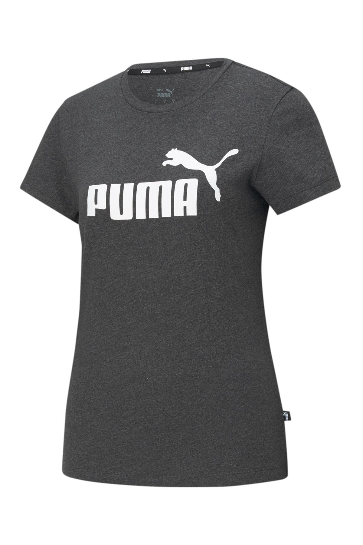 Puma Ess Logo Tee - Gri Kadın T-Shirt