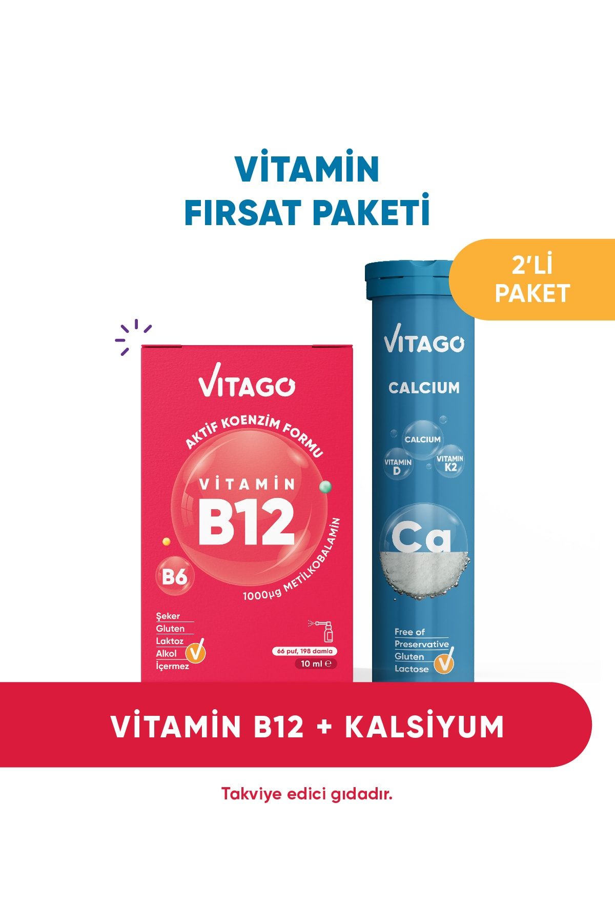 Vitago 2’li- B12+ Kalsiyum