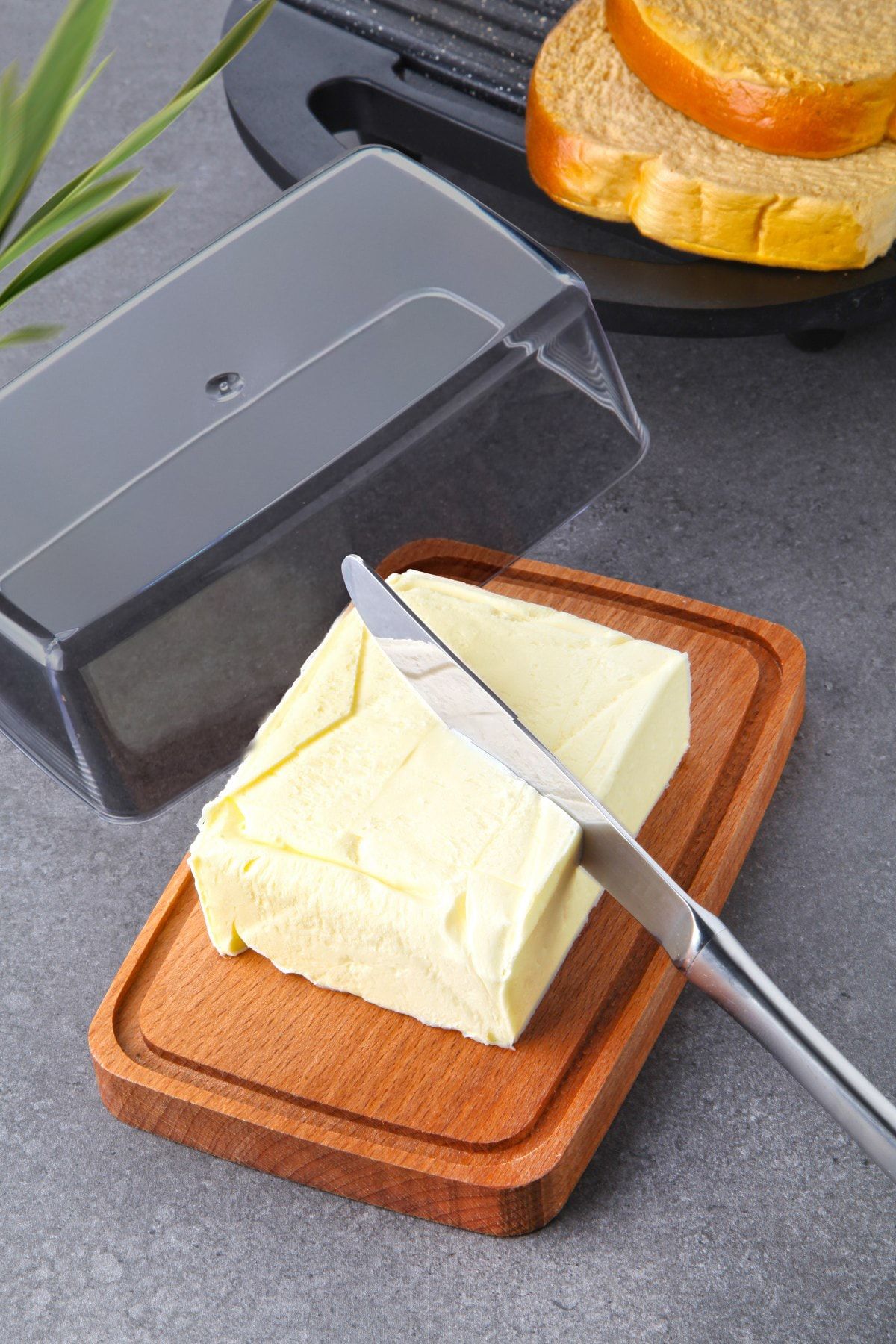 Nandy Home Doğal Ahşap Altlıklı Lüx Swan - Kapaklı Tereyağı - Peynir - Margarin Saklama Kabı ŞEF-SYH