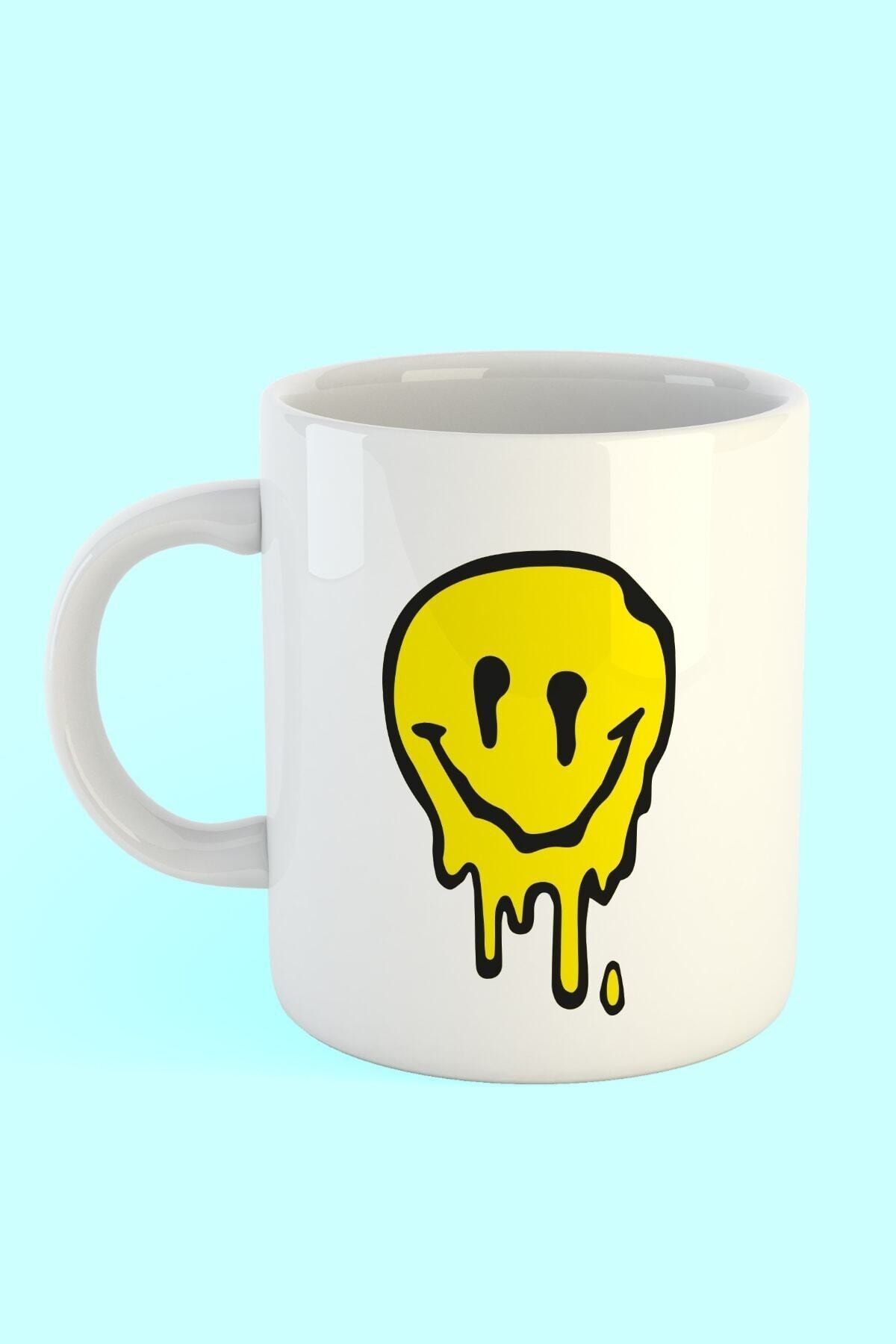 HobiShop Smiley Baskılı Kahve Kupası