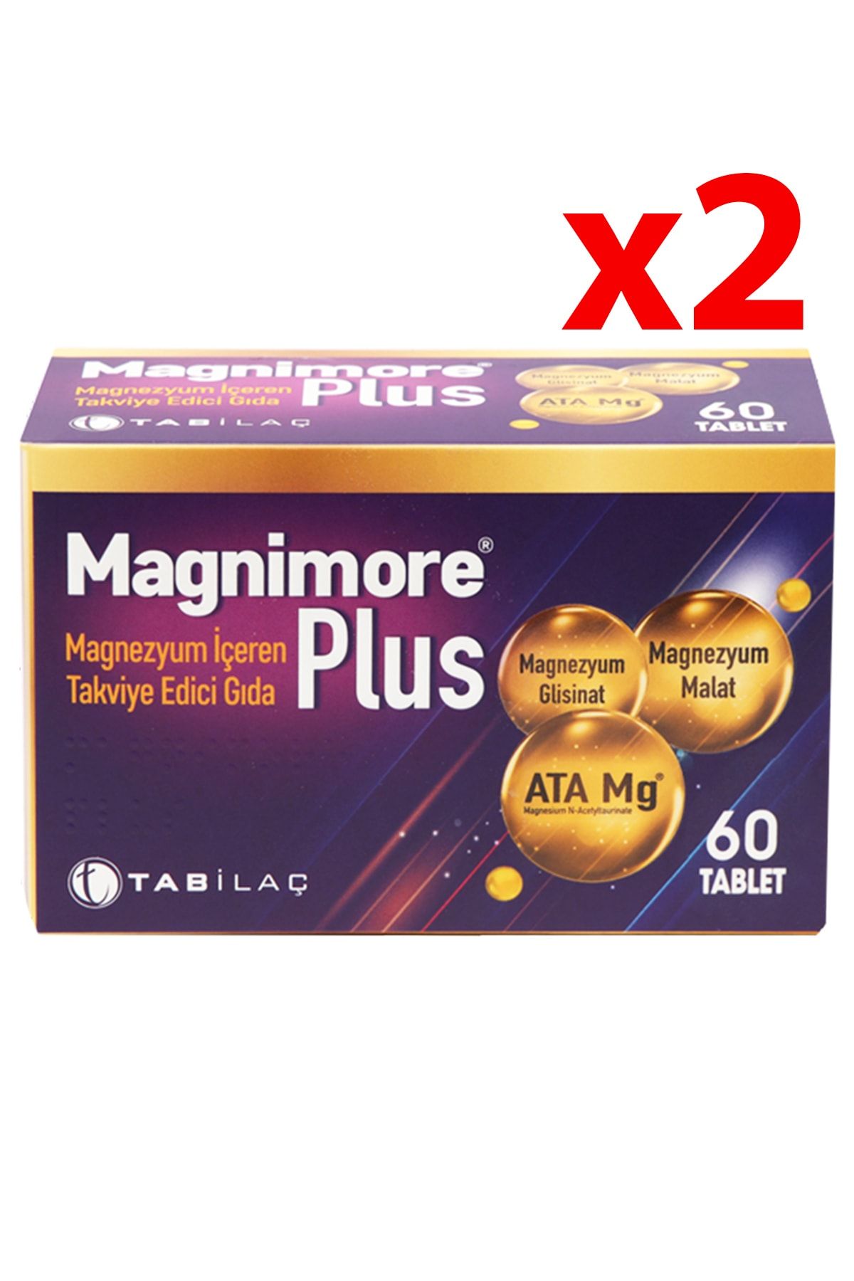 Magnimore Plus Magnezyum Içeren Takviye Edici Gıda 60 Tablet - 2 Adet
