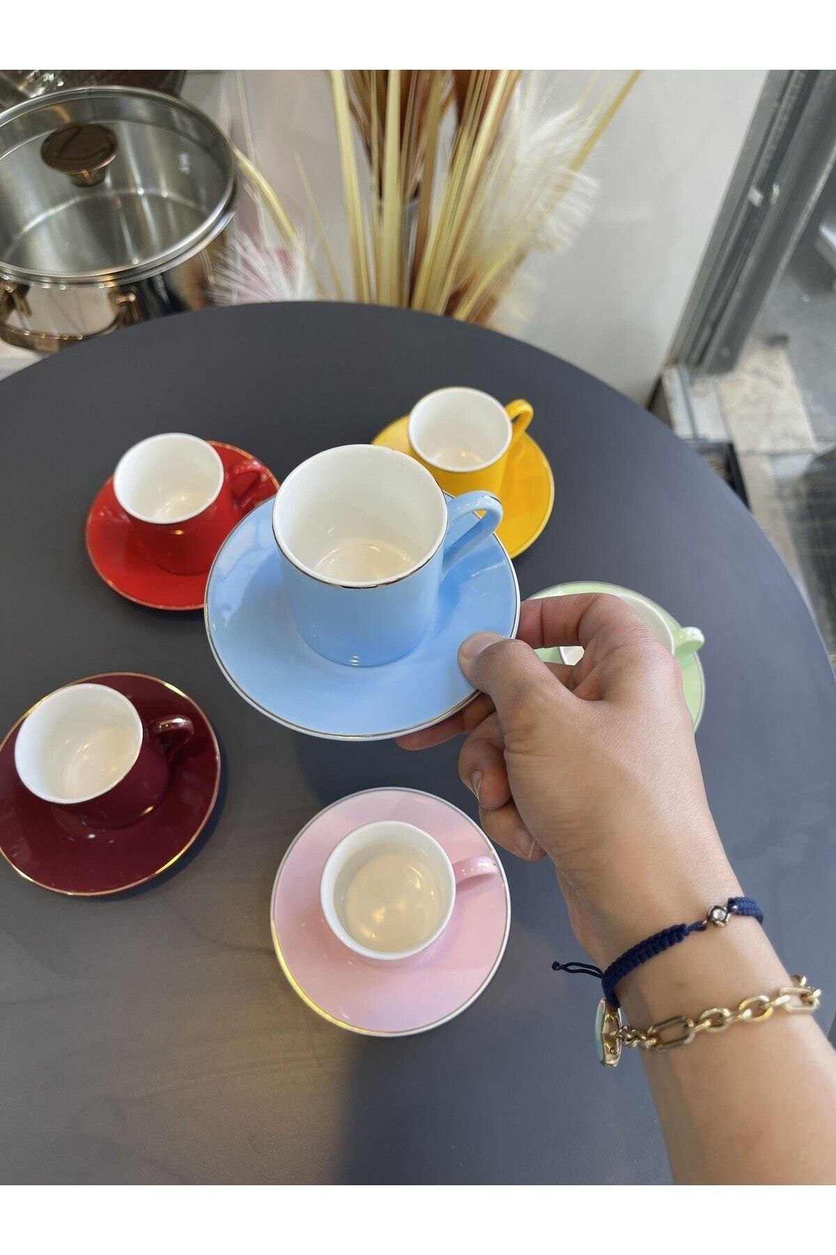 Aryıldız Kahve Fincan Takımı 6 lı Renkli