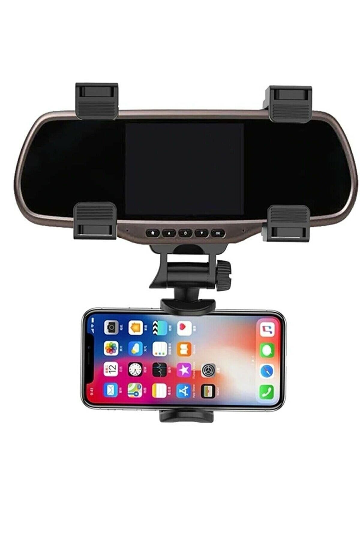 Soillium Oto Dikiz Aynası Telefon Tutucu Tüm Araç Ve Cep Telefonlarına Uyumlu Araba Içi Navigasyon Tutacağı