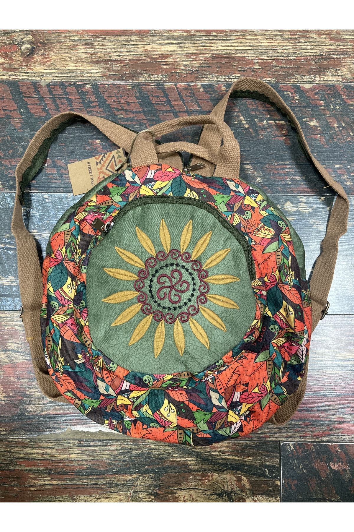 Street Bag Fargin Yuvarlak Sırt Çantası Günlük Seyehat Sırt Çantası