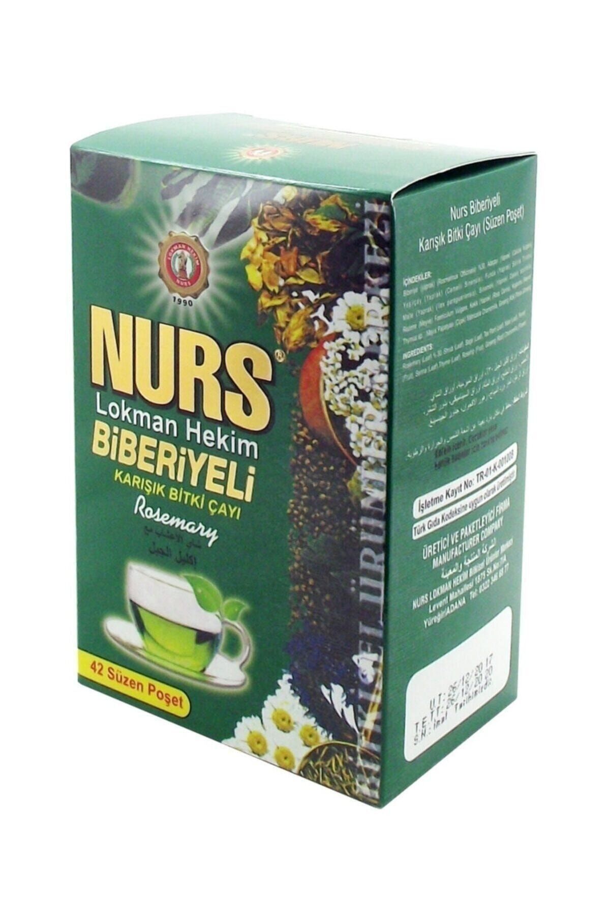 Nurs Lokman Hekim Biberiyeli Karışık Bitki Çayı 42 Adet Süzen Poşet 1 Paket