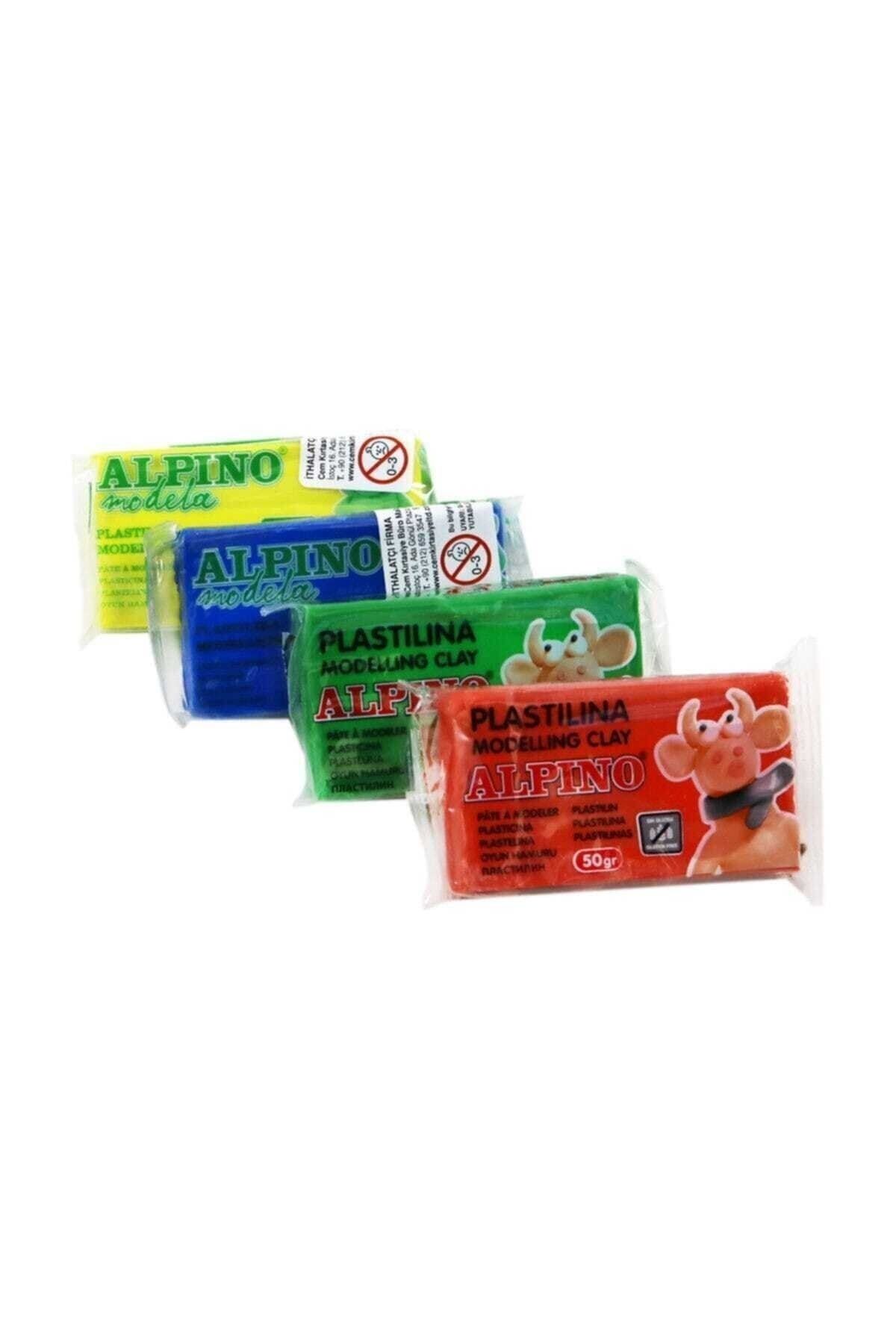 Alpino Plastik Kutu Plastilina Kurumayan Oyun Hamuru 4 Renk X 50 gr