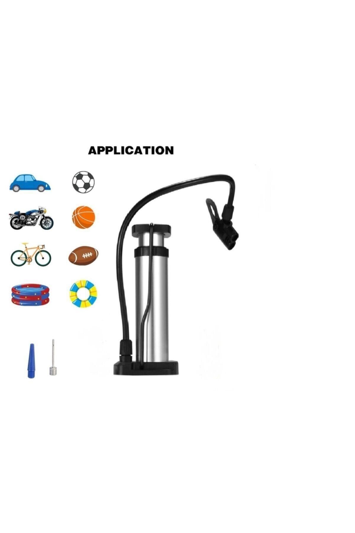 wiwi Bisiklet Motosiklet Pompa Lastik Hava Şişirme Pompası+top Iğnesi+bot Şişirme Aparatı