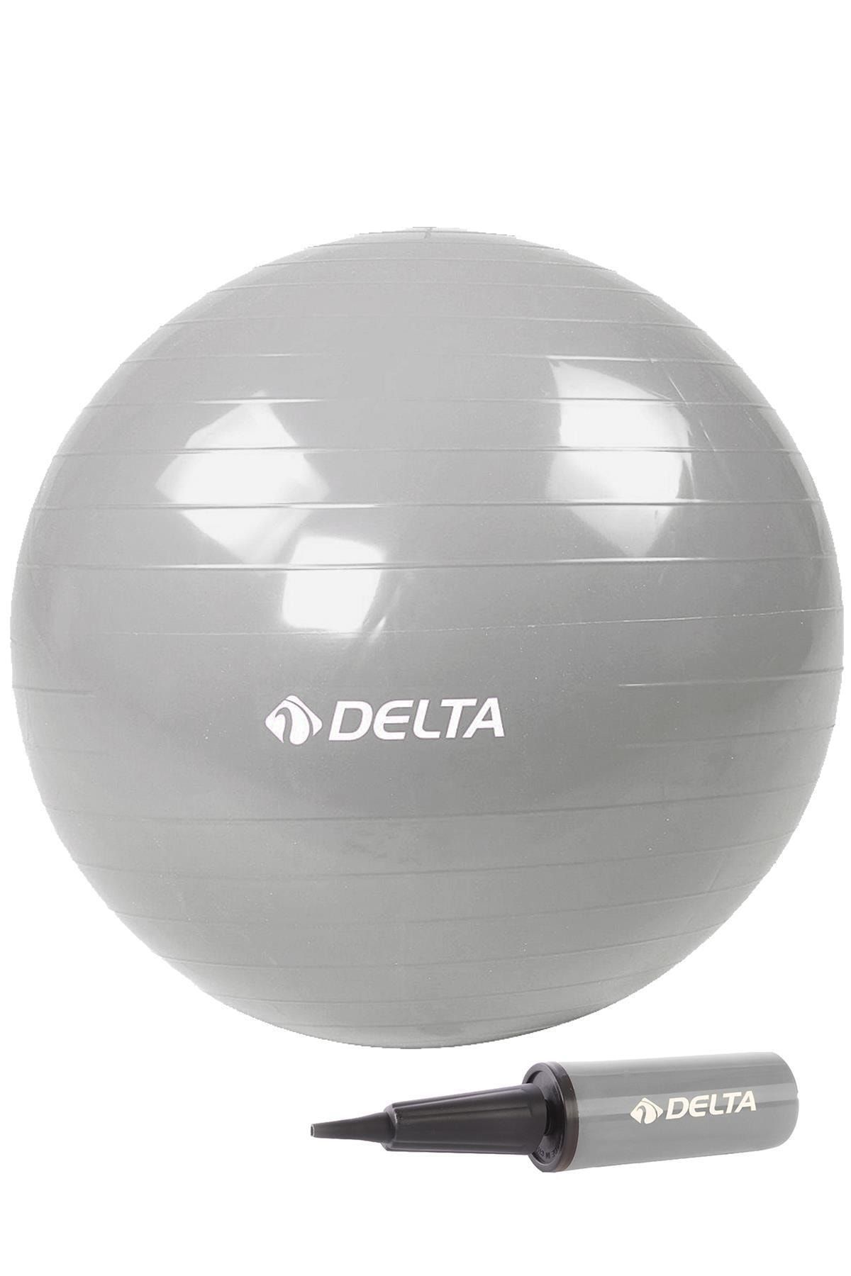 Delta 65 cm Silver Deluxe Pilates Topu Ve Çift Yönlü Pompa Seti
