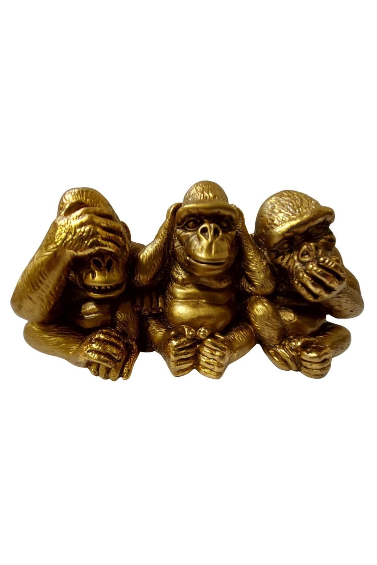 Biev Biev Üç Goril Biblo Altın
