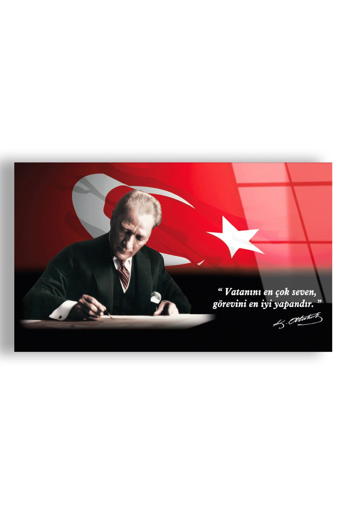 Zevahir Mobilya Dekorasyon Kırılmaz Cam Mustafa Kemal Atatürk Tablo
