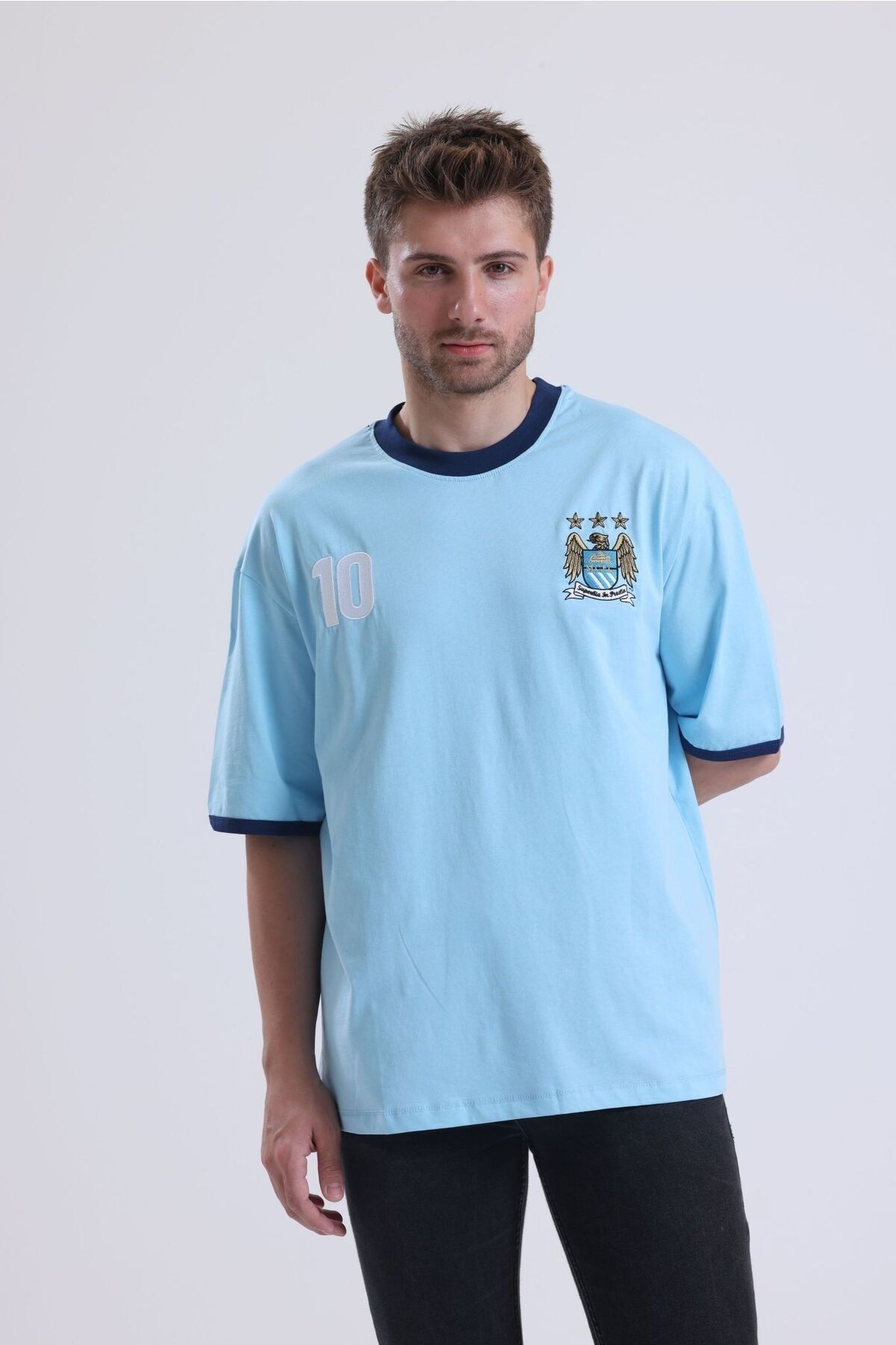 Sekiz Numara Manchester City 10 Nostalji Oversize Takım Tişörtü