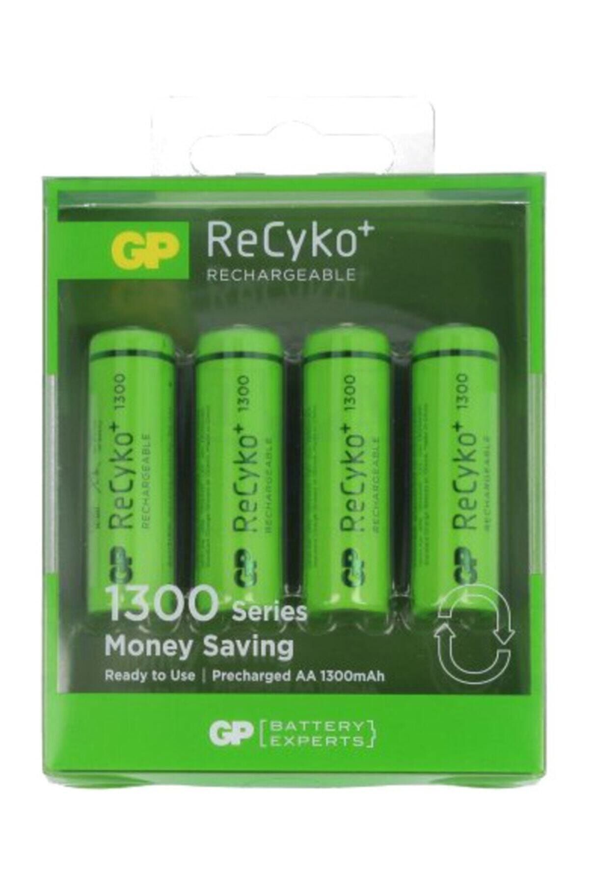 GP Batteries Recyko 1300 Aa Kalem Ni-mh Şarjlı Pil, 1.2 Volt, 4'lü Kart