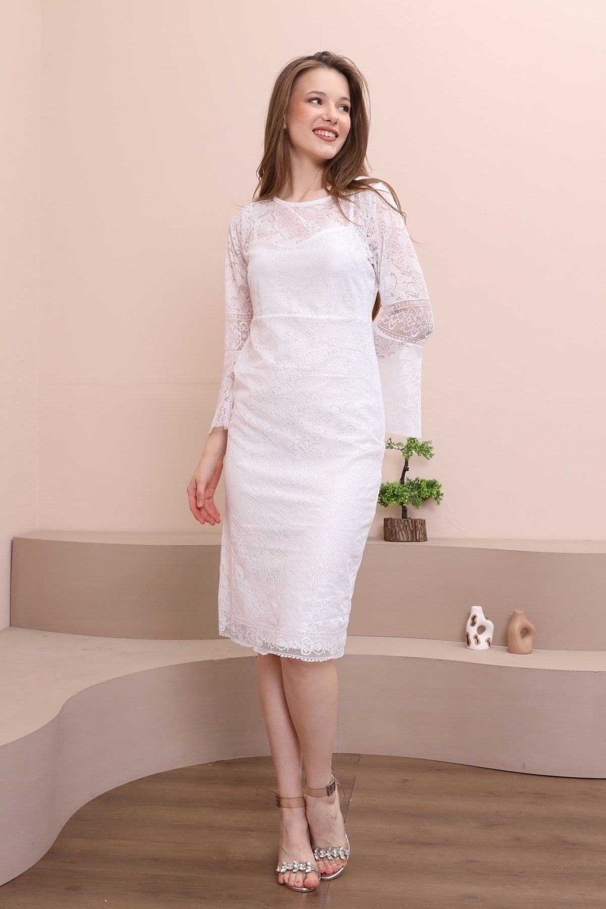 Fashion Fox KADIN BEYAZ NİKAH MEVLÜT NİŞAN KINA ÇEKİM ELBİSESİ