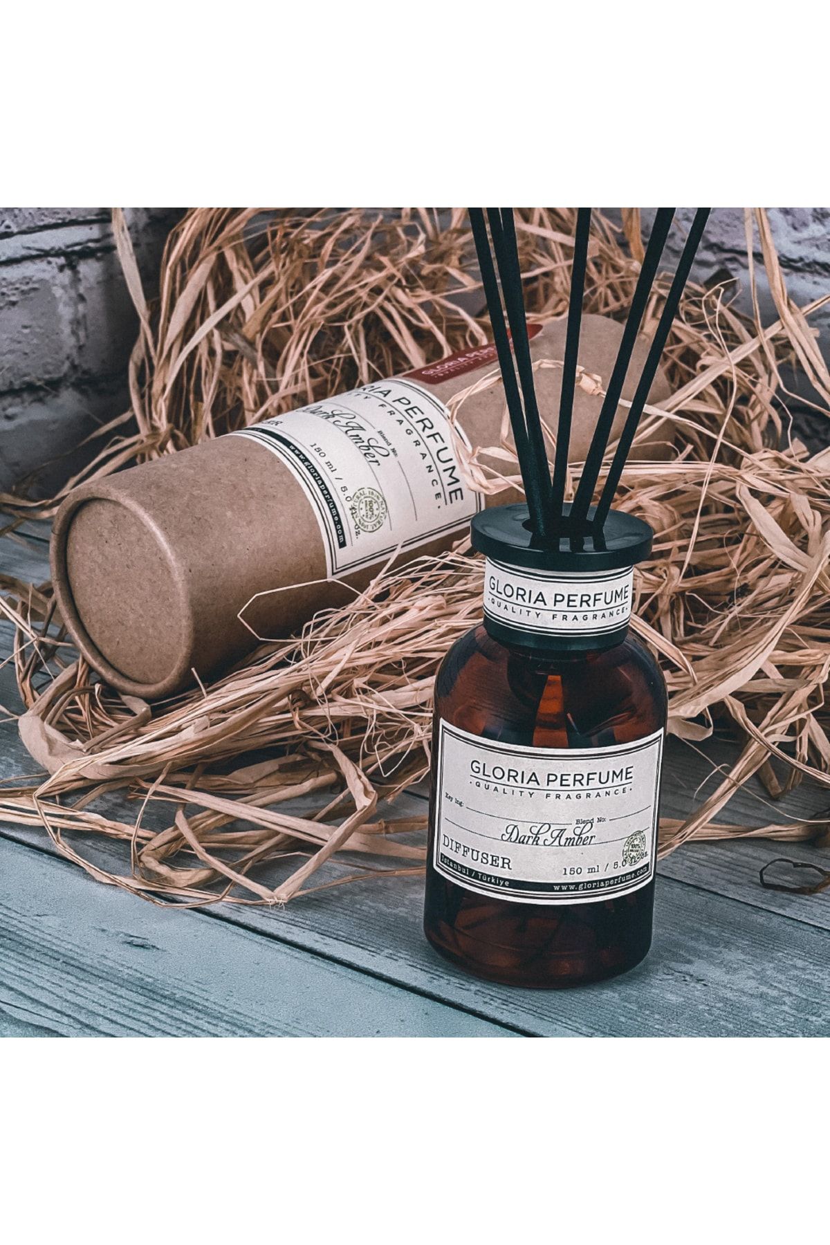 Gloria Perfume Dark Amber Bambu Çubuklu Oda Kokusu - 150 ml