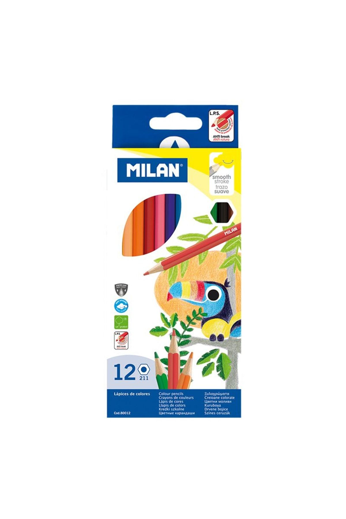 Milan 80012 Colours Kuru Boya Kalemi - 12 Li