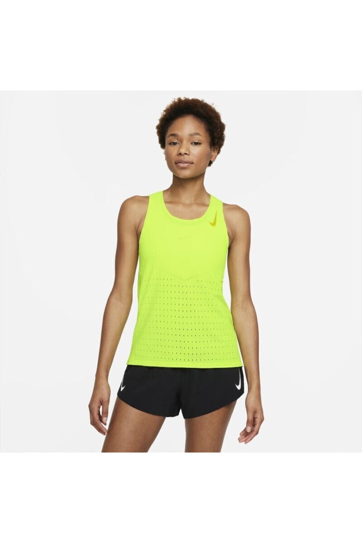 Nike Dri-Fit Adv Singlet Kadın Sarı Koşu Atleti CZ9385-702