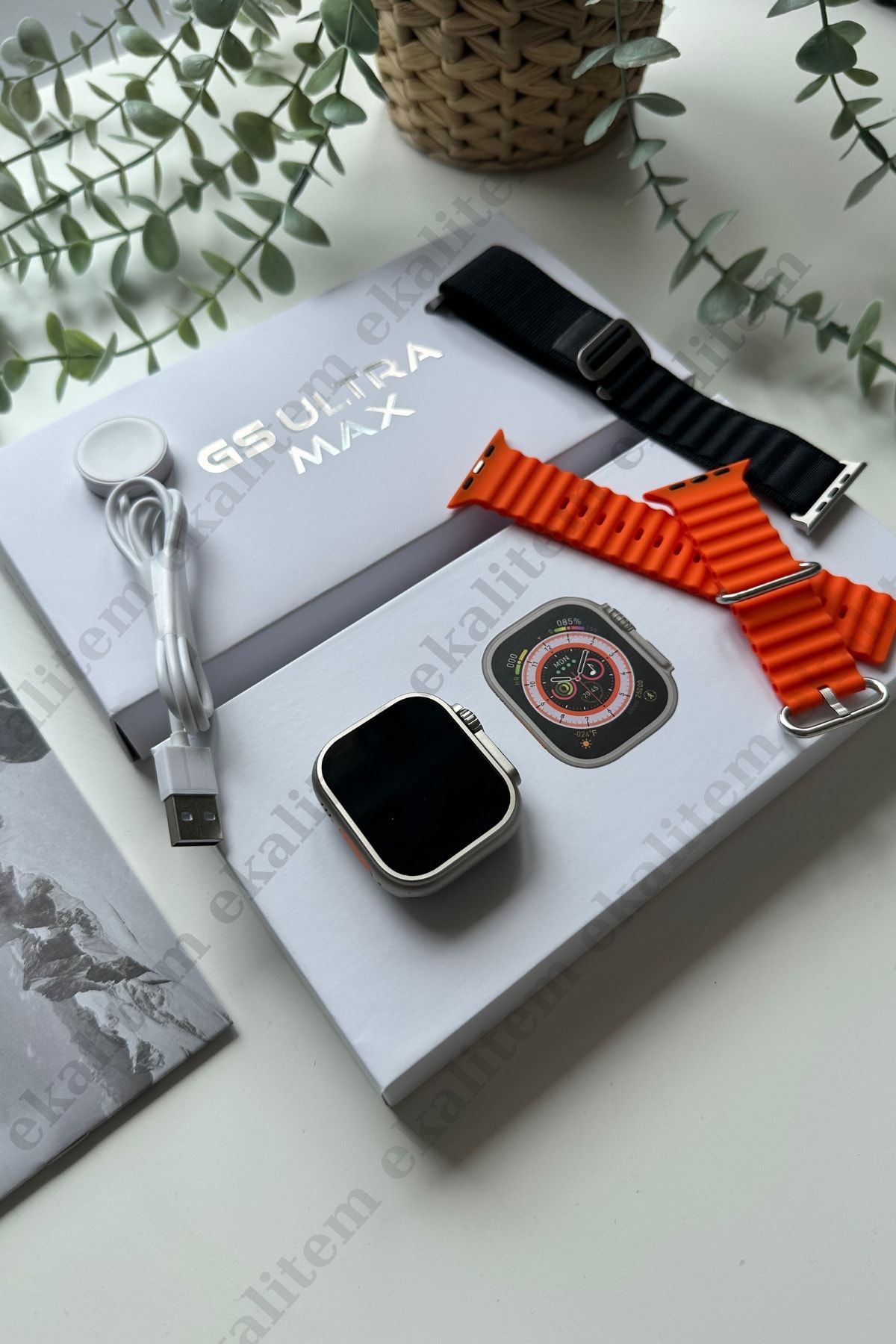 Ekalitem Samsung Galaxy A33 Uyumlu Watch 8 Ultra Türkçe Menü Spor Modlu Akıllı Saat