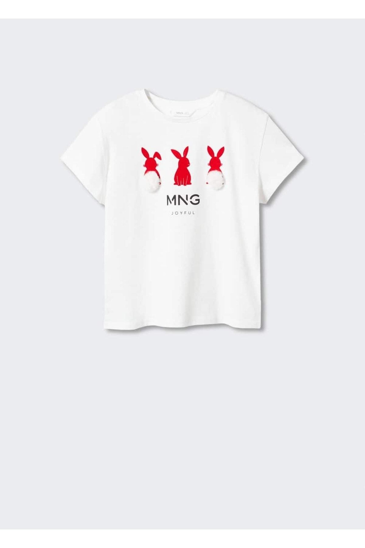 MANGO Kids Desenli pon ponlu tişört