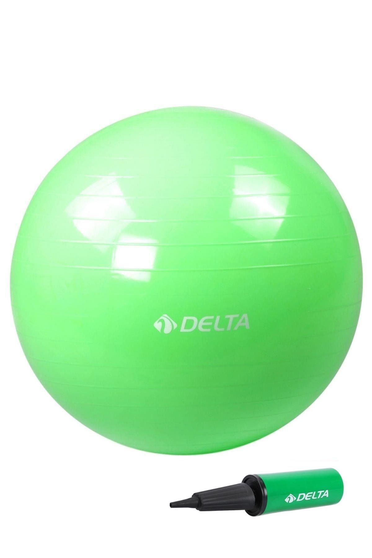 Delta 55 cm Yeşil Deluxe Pilates Topu Ve Çift Yönlü Pompa Seti