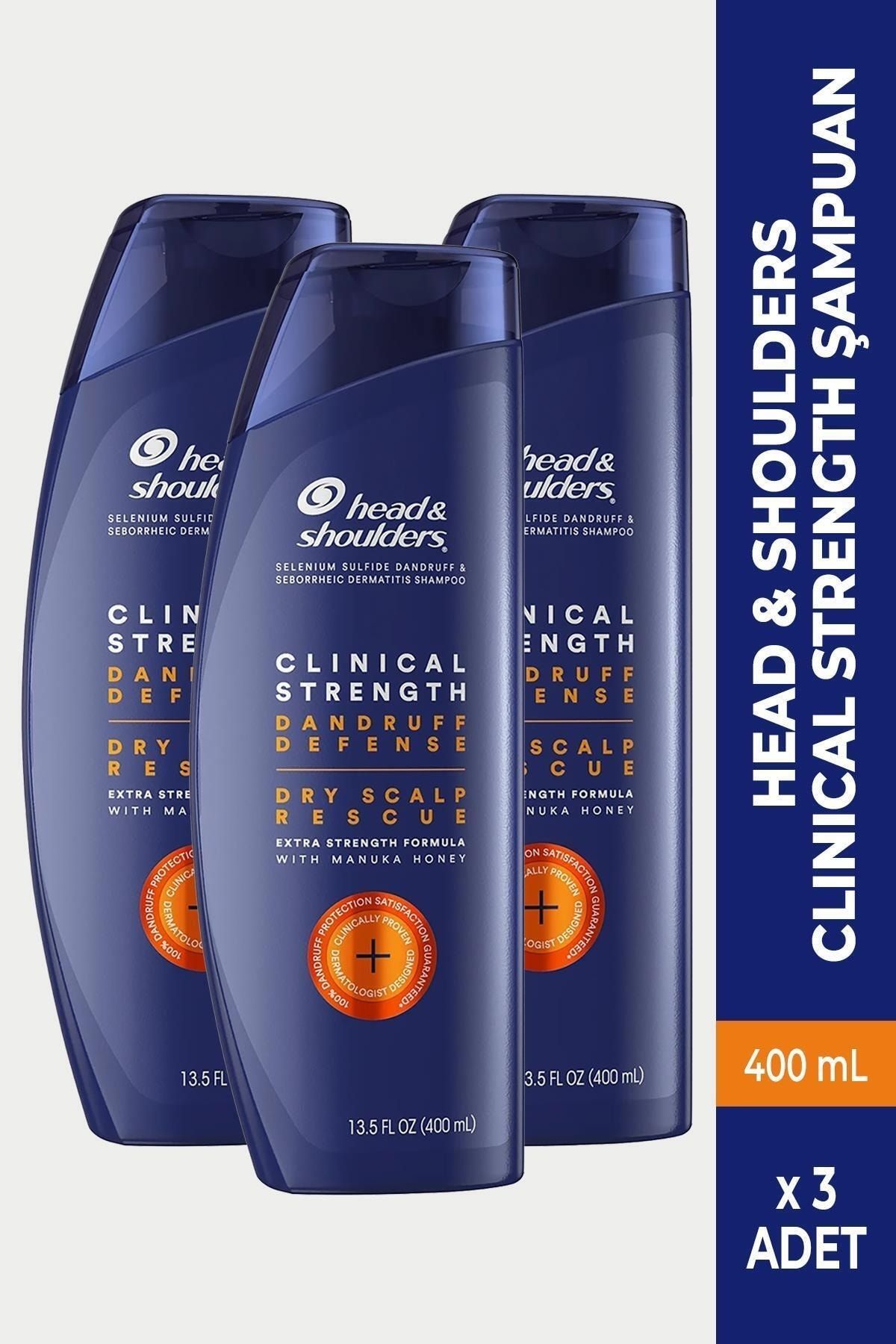 Head And Shoulders Clinical Strength Kepek Şampuanı 400ml X 3 Adet