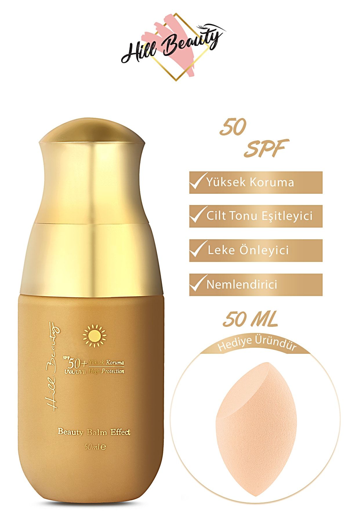 Hill Beauty Turkey Leke Karşıtı Renkli 50 Spf Yüz Güneş Kremi 5oml
