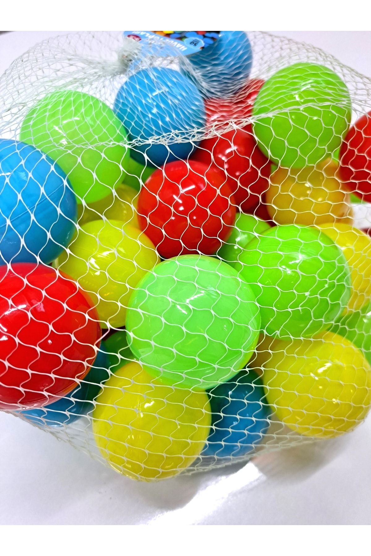 ALYTOYS Oyuncak Havuz Topu Oyun Alanı Topu Oyun Parkı Top 6cm Çap Rengarenk Filede Yumuşak 28adet