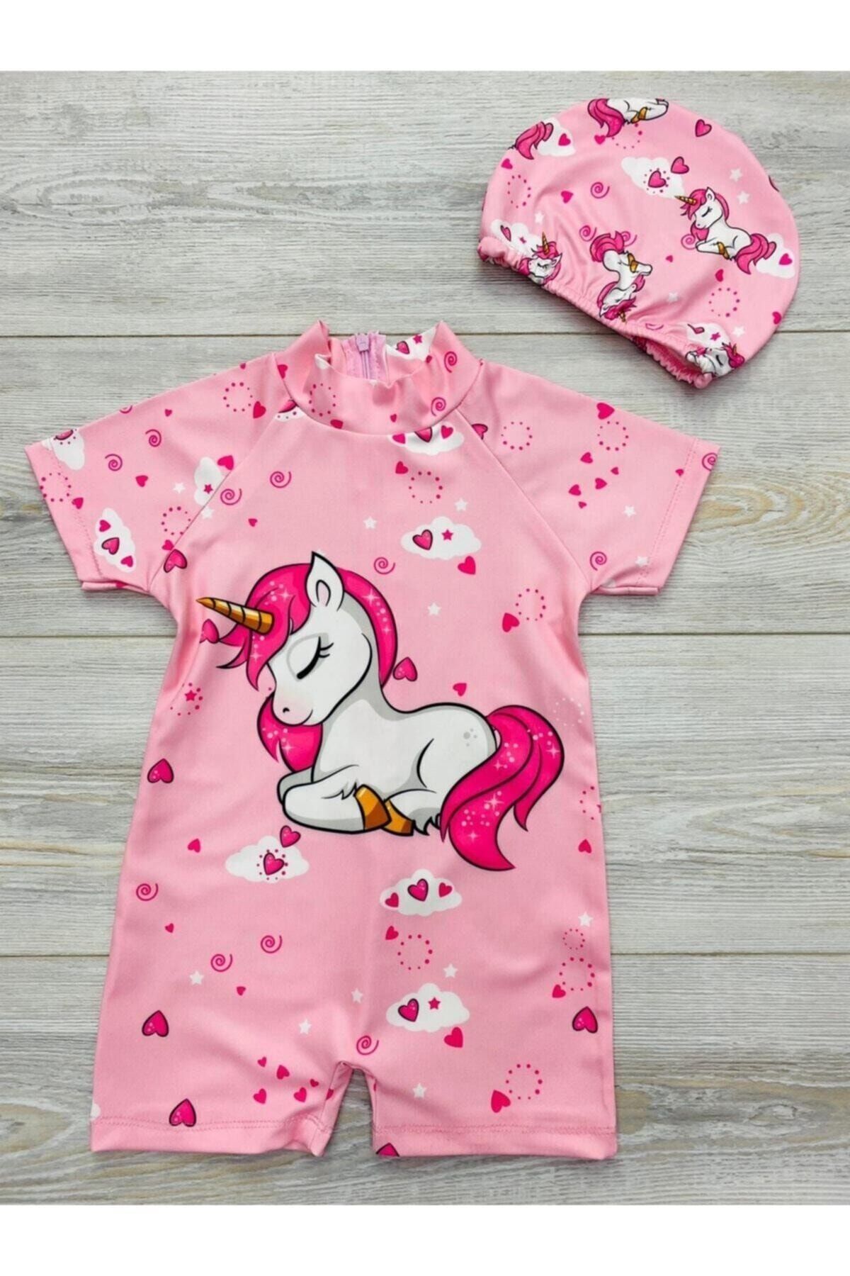 pijama moda Kız Çocuk Pembe Unicorn Desenli Mayo.boneli.kalıplar Güncellendi.