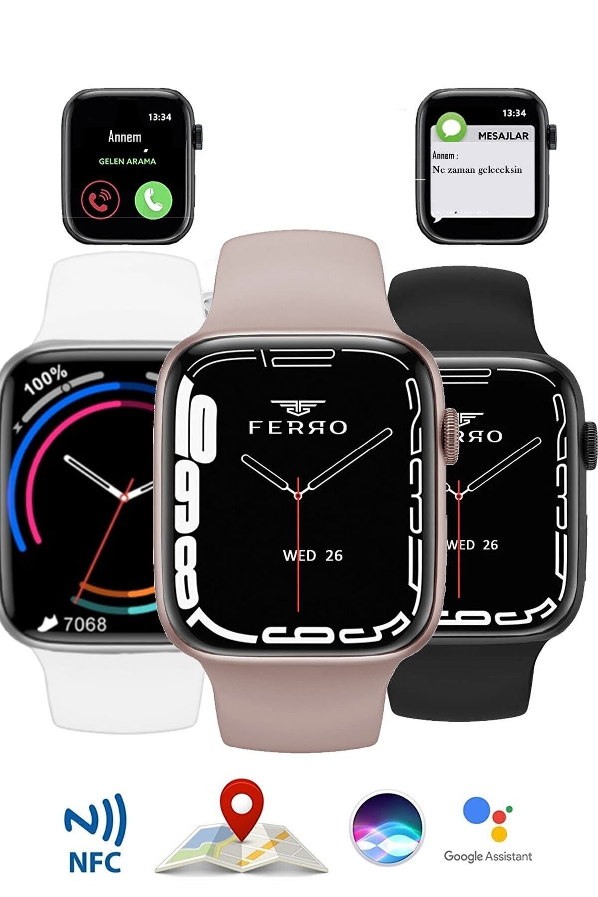 FERRO Watch 8 Android Ve Ios Uyumlu Akıllı Saat Fsw1108