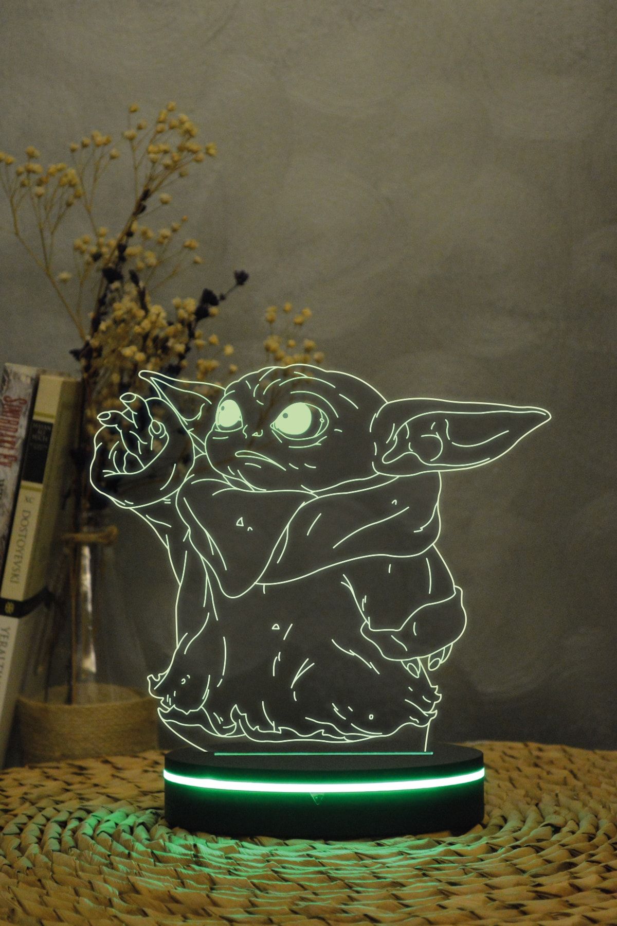 Yubi Design Baby Yoda , Star Wars - 3 Boyutlu 16 Renk Dekoratif Gece Lambası 3d