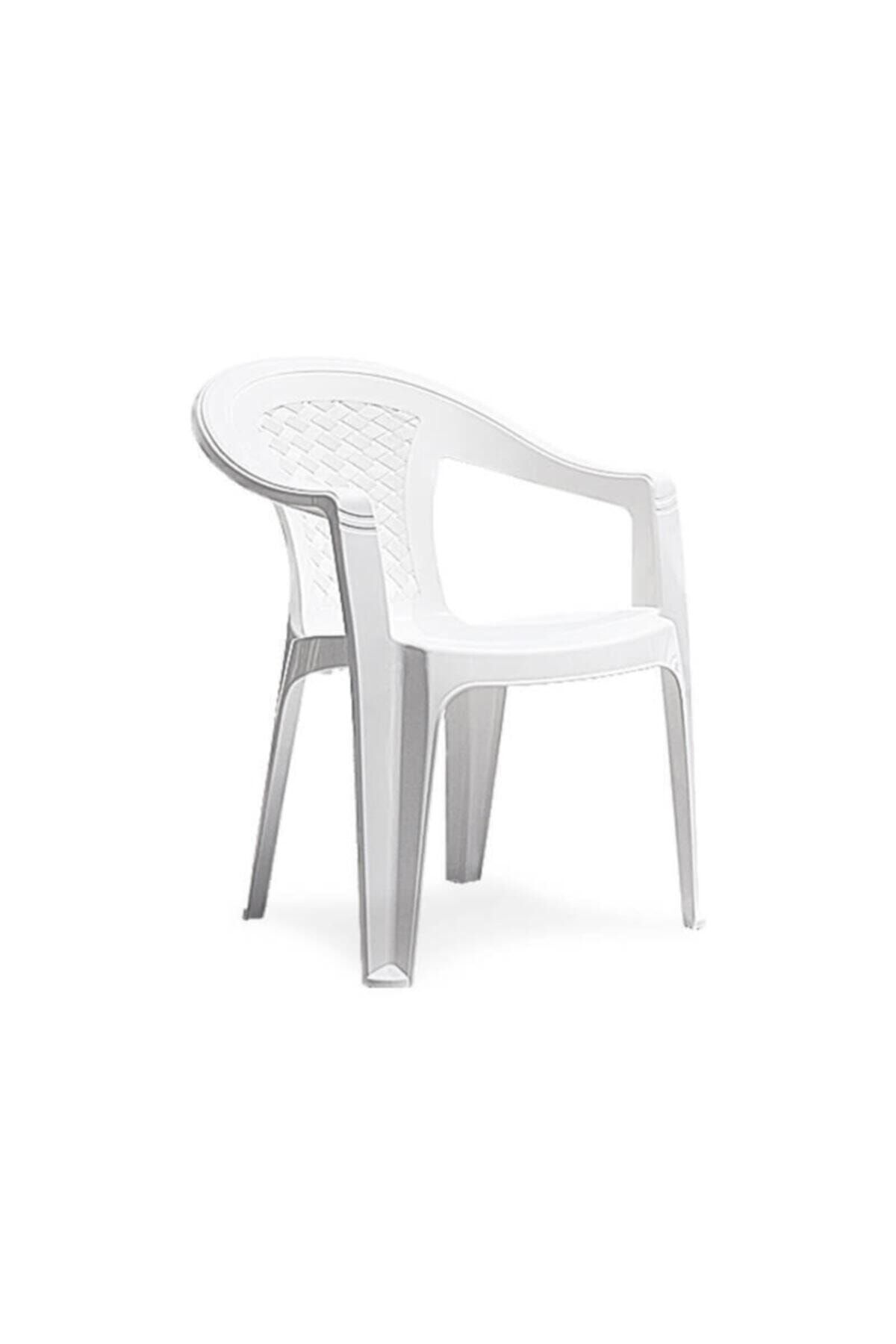 Seta 2 Adet Retro Plastik Koltuk Bahçe Balkon Kırık Beyaz Sandalye Antrasit Buz Beyazı
