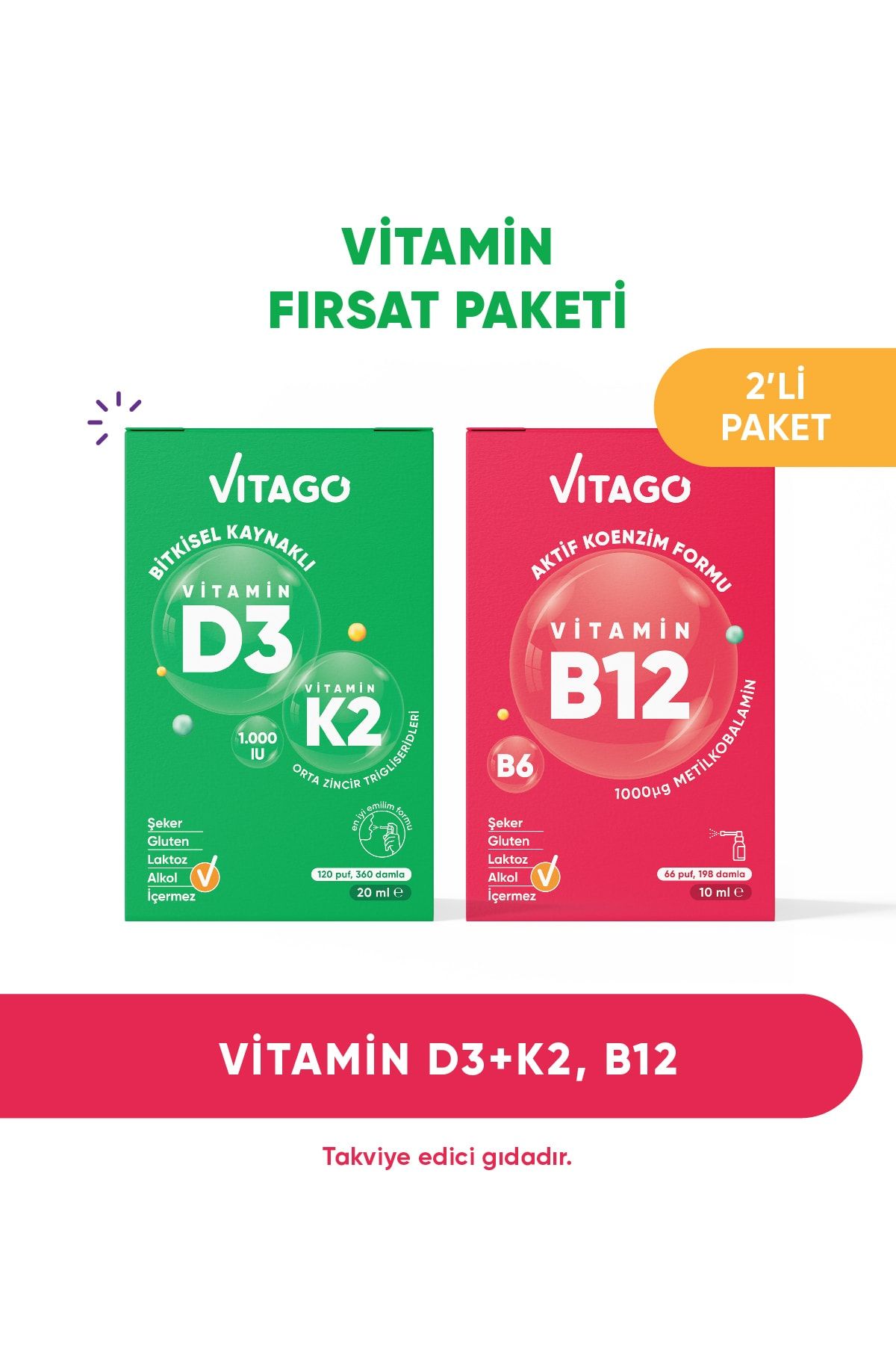 Vitago 2’li- Vitamin D3+ B12