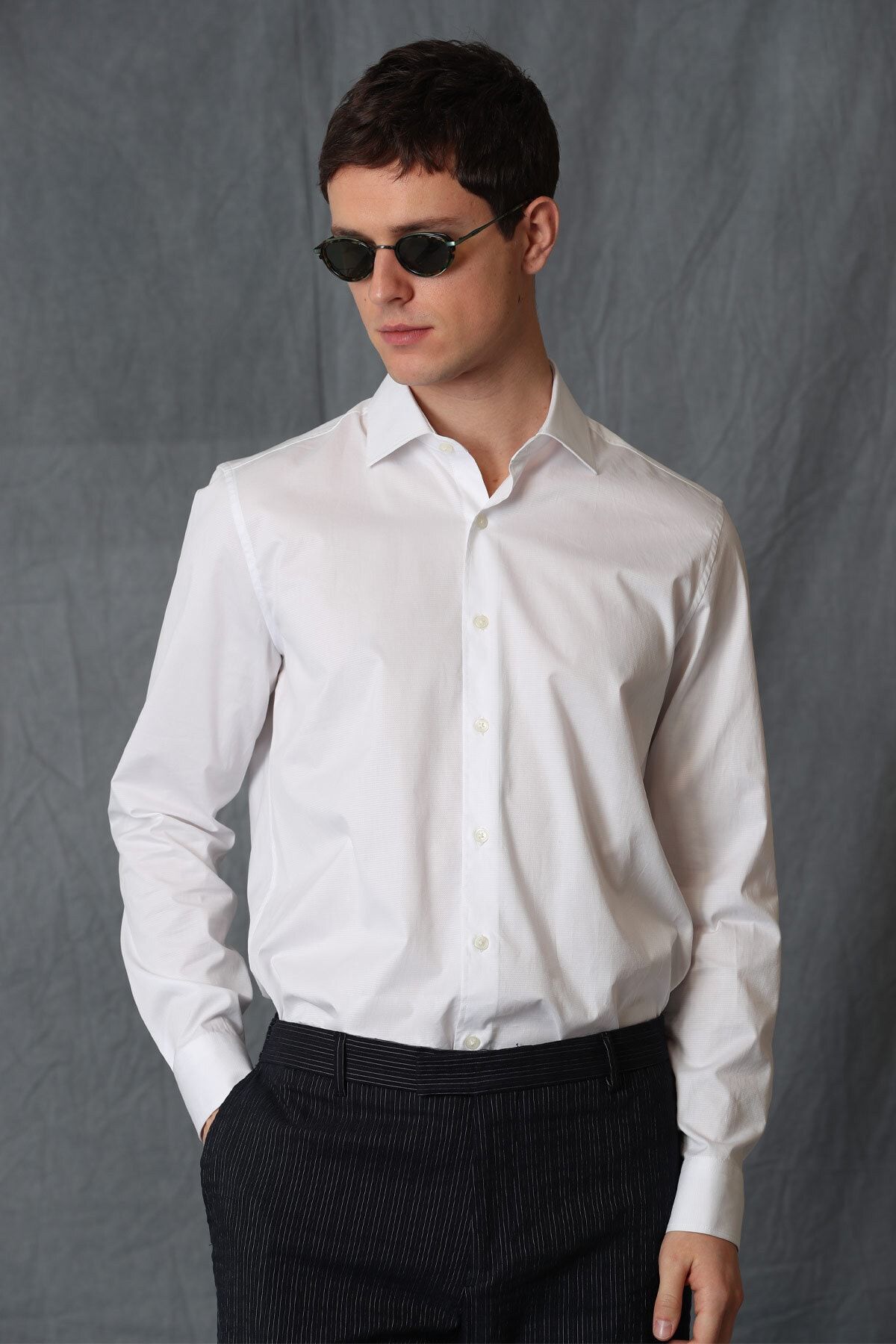 Lufian Varen Erkek Smart Gömlek Comfort Slim Fit Beyaz