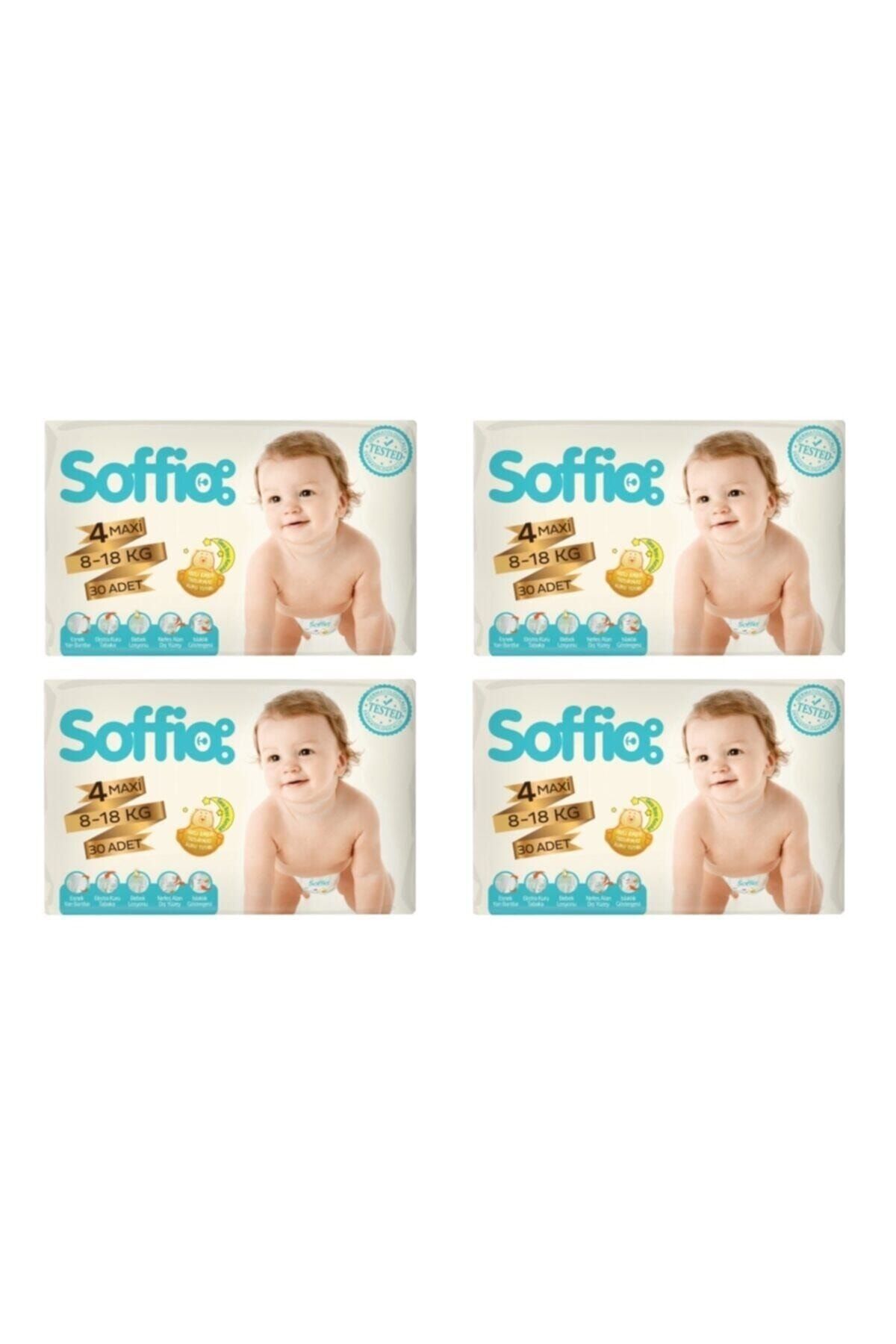 Soffio 4 Numara 30x4&#61;120 Adet Bebek Bezi 8-18 Kg