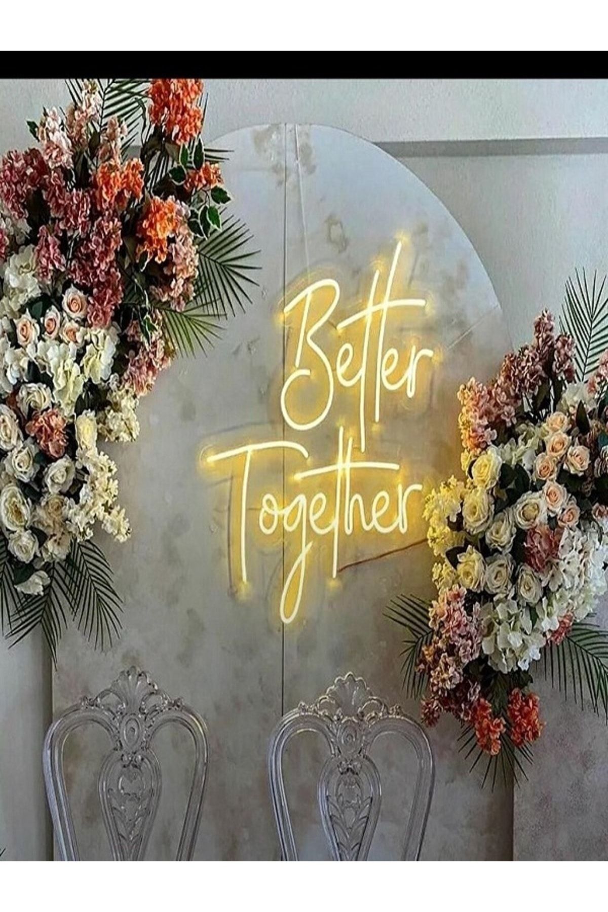 GİZEM SHOP Better Together Neon Tabela Düğün Söz Nişan Organizasyon Arka Plan