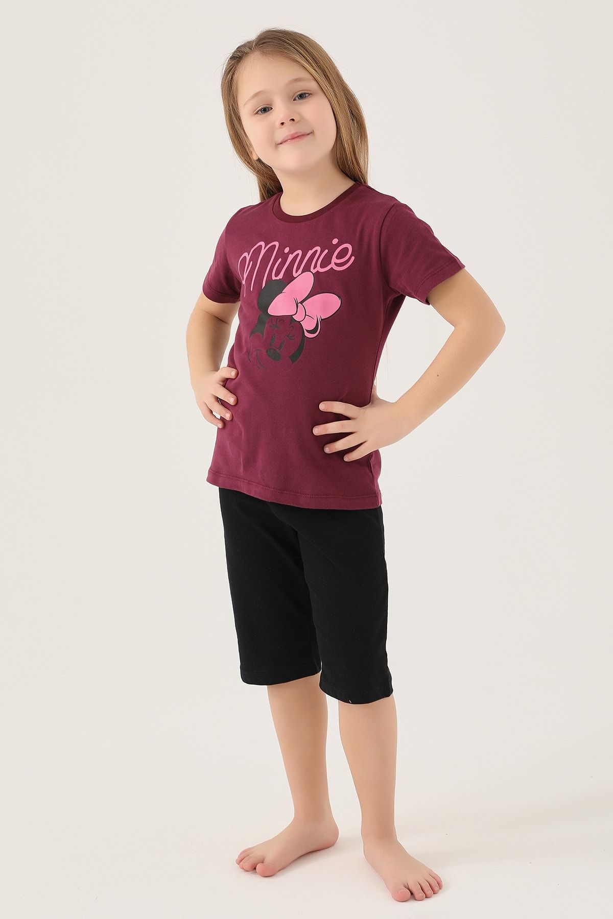 MINNIE MOUSE Minnie Mouse D4805-2 Kız Çocuk T-Shirt Yaban Mersini