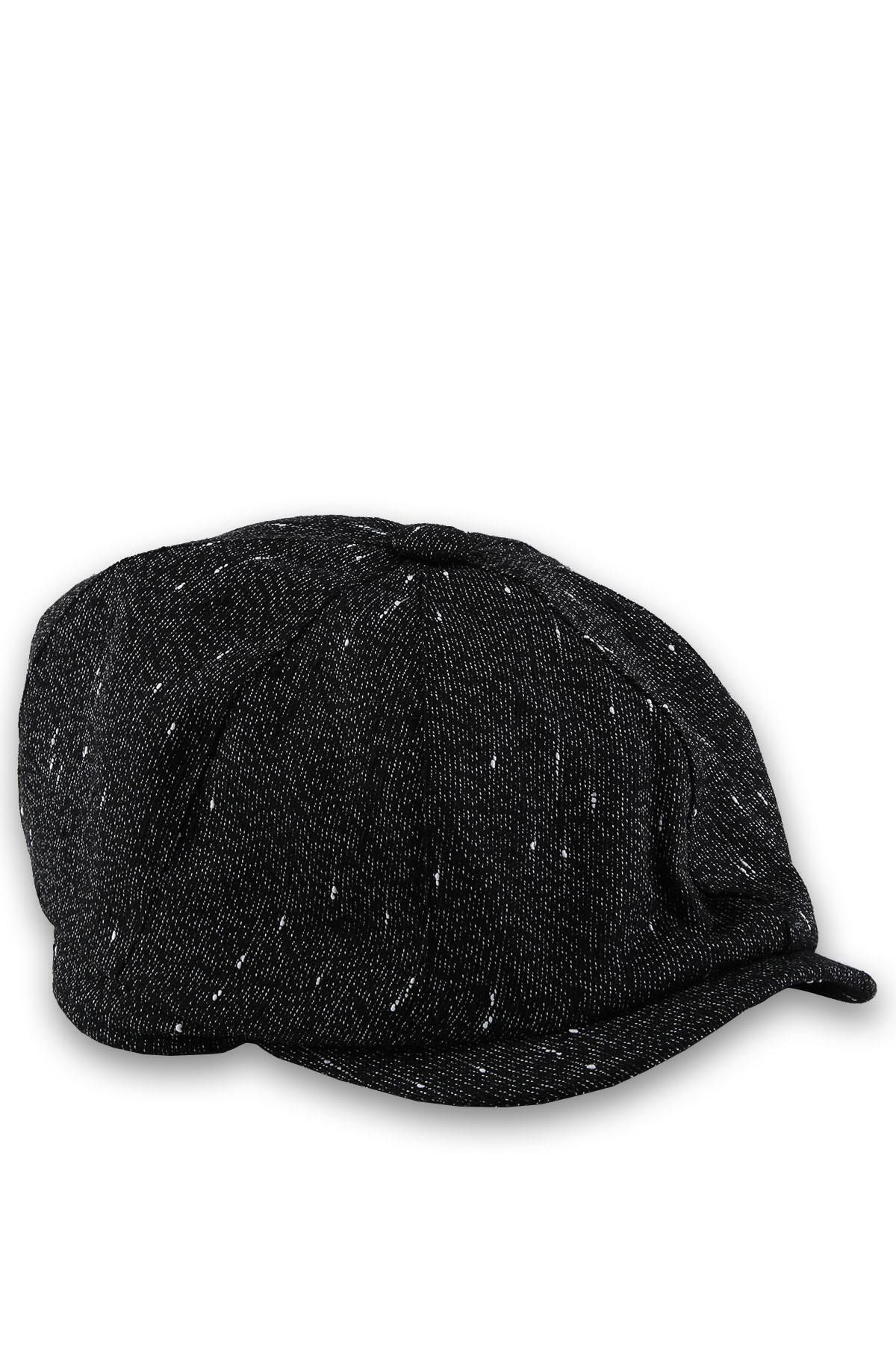 Kravatkolik Erkek  Siyah Yün Kasket Şapka Kst11