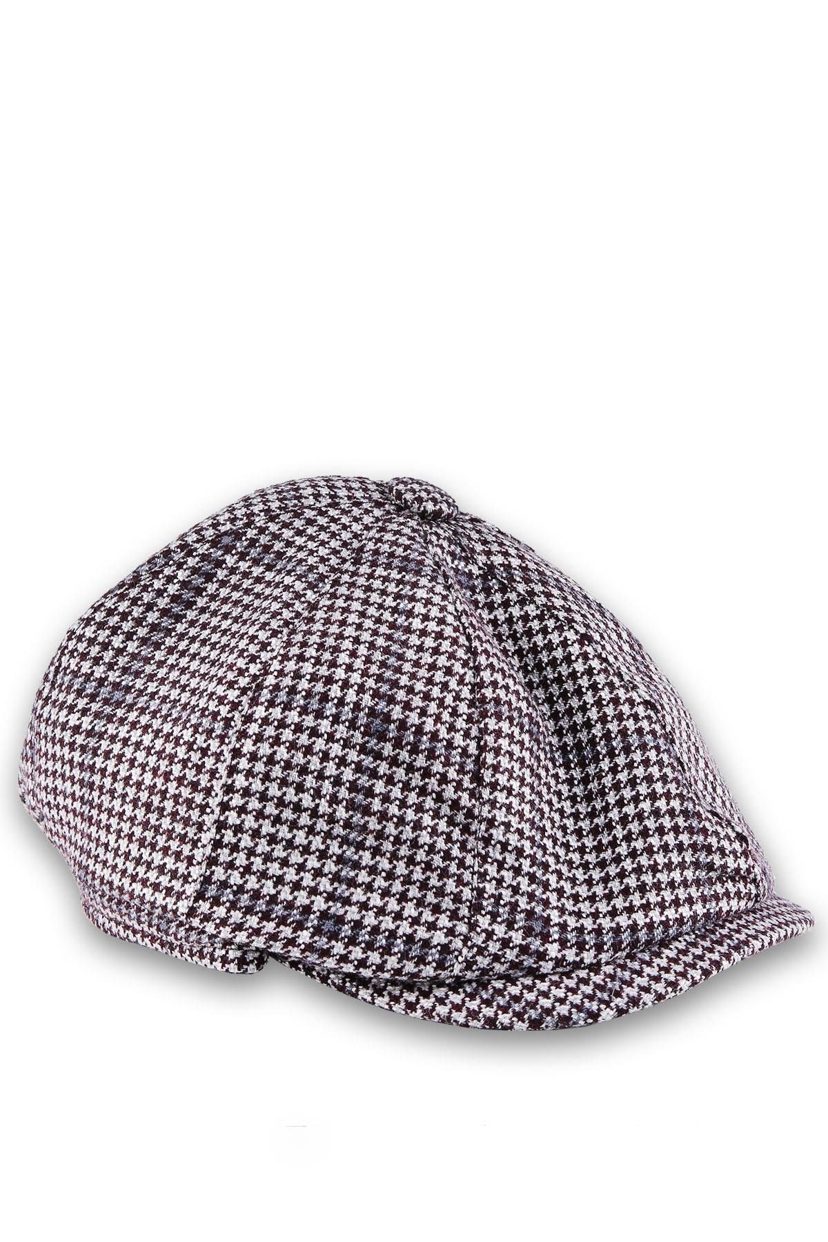 Kravatkolik La Pescara Beyaz - Kahve Yün Erkek Kasket Şapka Kst17