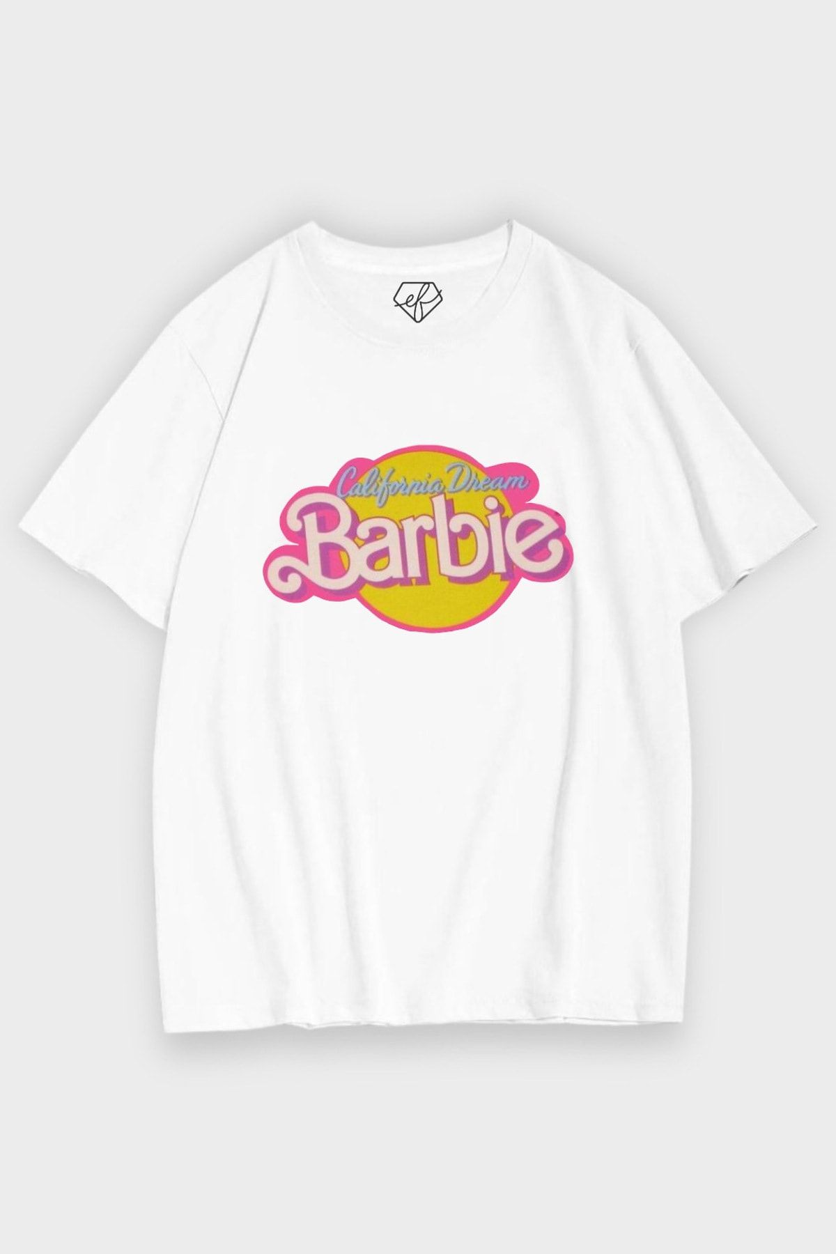 Ef Butik Beyaz Unisex California Dream Barbie T-shirt