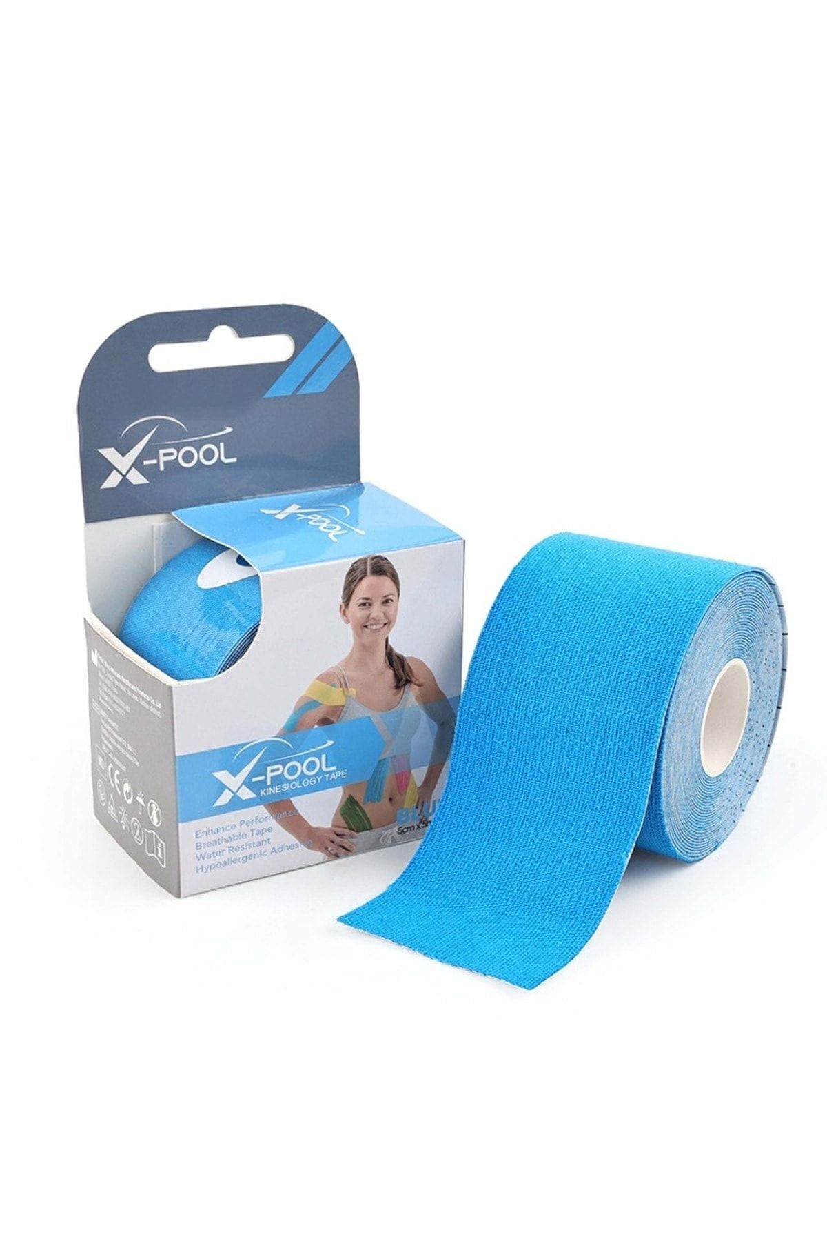 FİZYOPOL X Pool Kinesiology Tape Gold 5x5 Cm Ağrı Bandı Mavi Renk