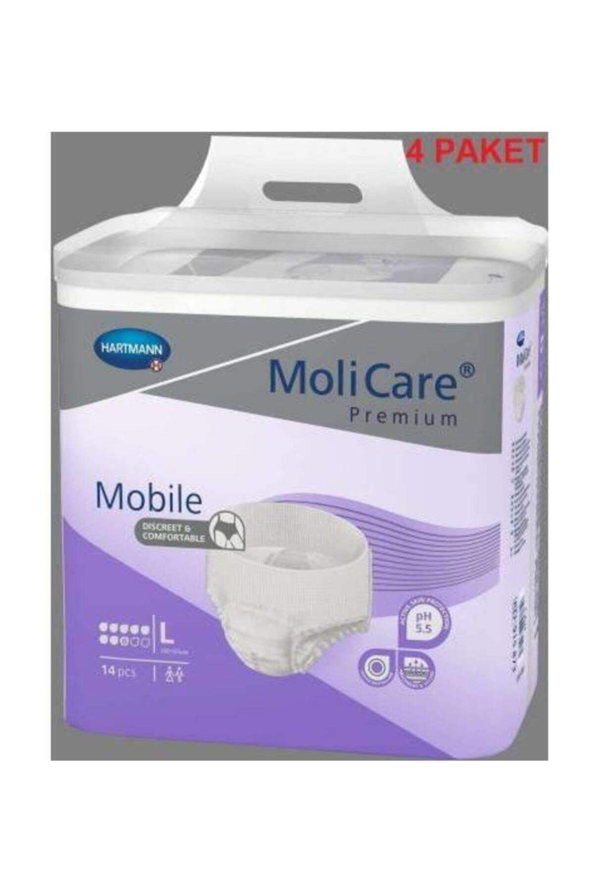 Molino 4 Paket (56 Adet) - Molicare Mobile Super Large 14 Lük Paket - Külot Şeklinde Hasta Bezi L beden