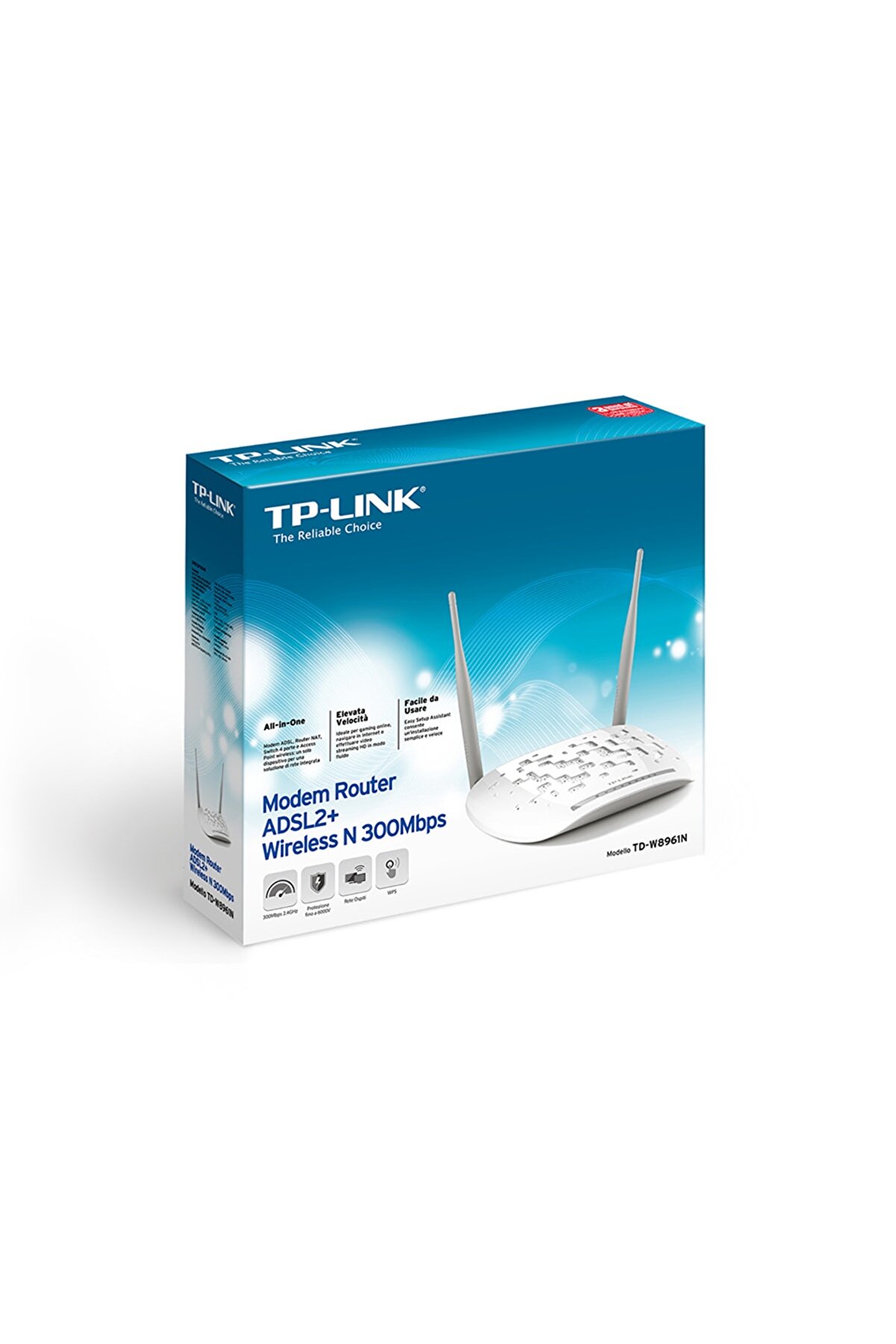 Tp-Link 300mbps 2x5dbi Adsl2 Modem/router Anten Wps