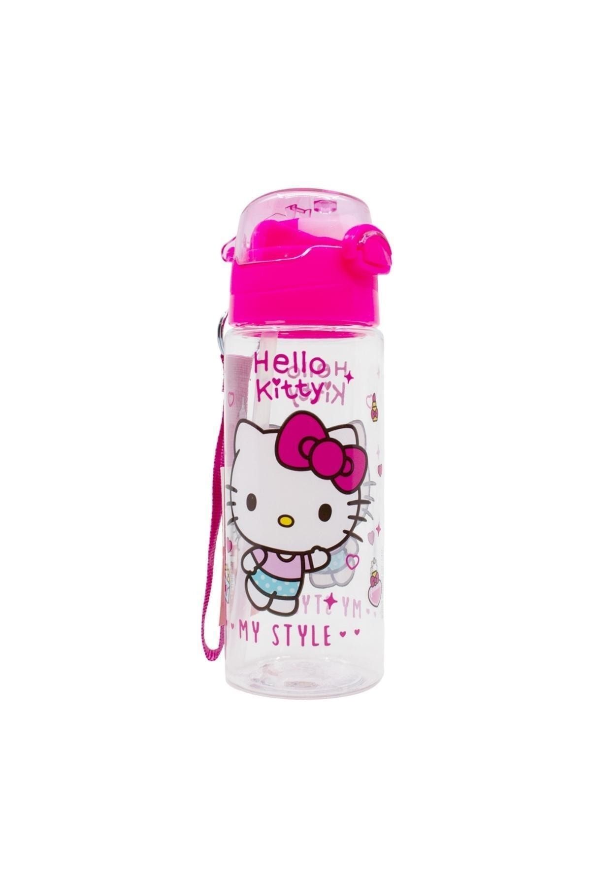 WİGGLE 500ml Hello Kitty Pipetli Askılı Kilitlenebilir Su Matarası