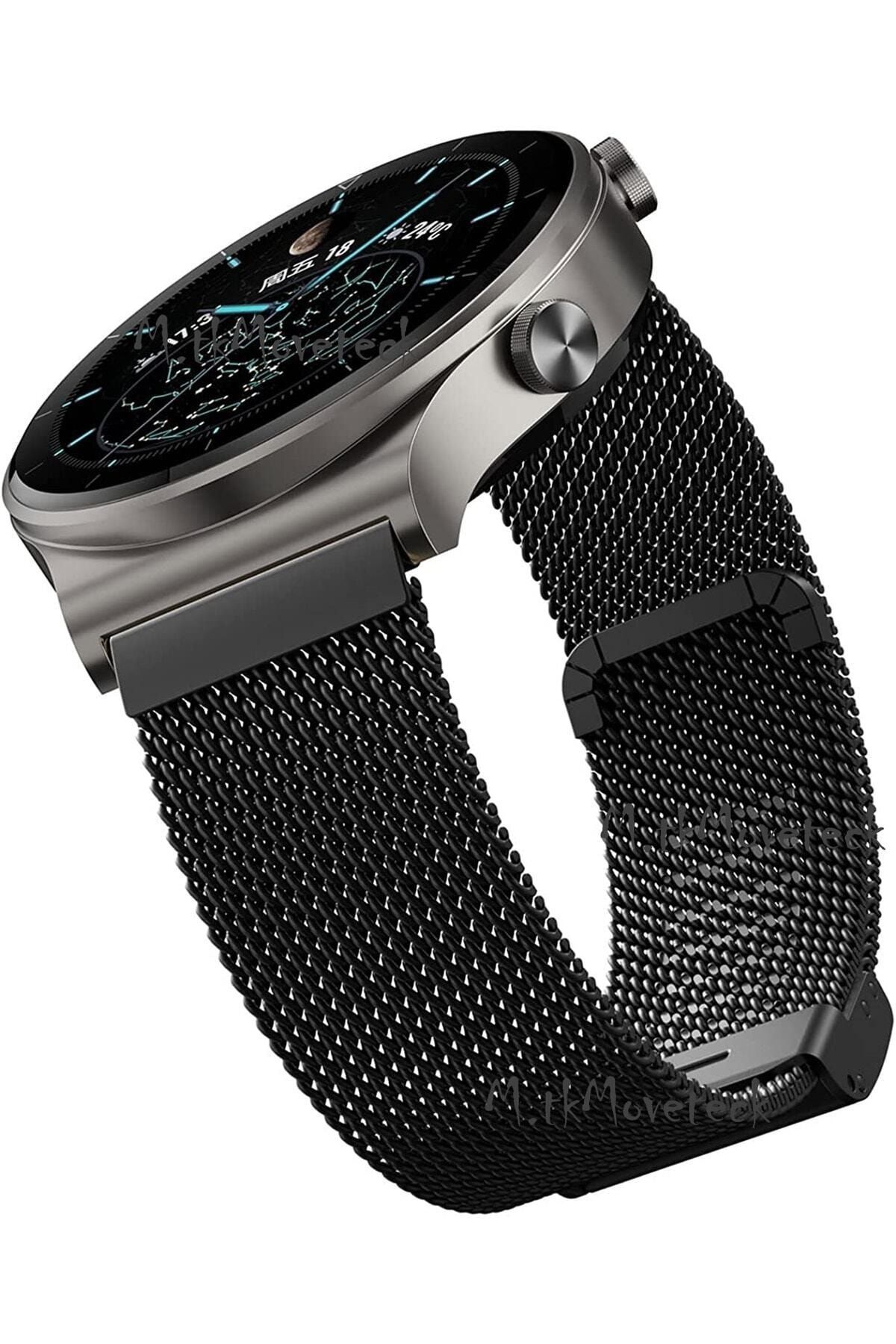 Huawei Watch Gt3 Pro Uyumlu Metal Hasır Magnetik Mıknatıslı Kordon Örgü Kayış Manyetik Rainbowrenkli