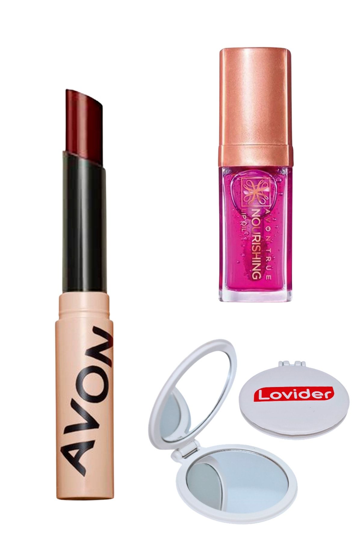 Avon Tinted Lip Balm Renkli Dudak Balmı Plum + Blossom Dudak Yağı + Lovider Cep Aynası Hediye