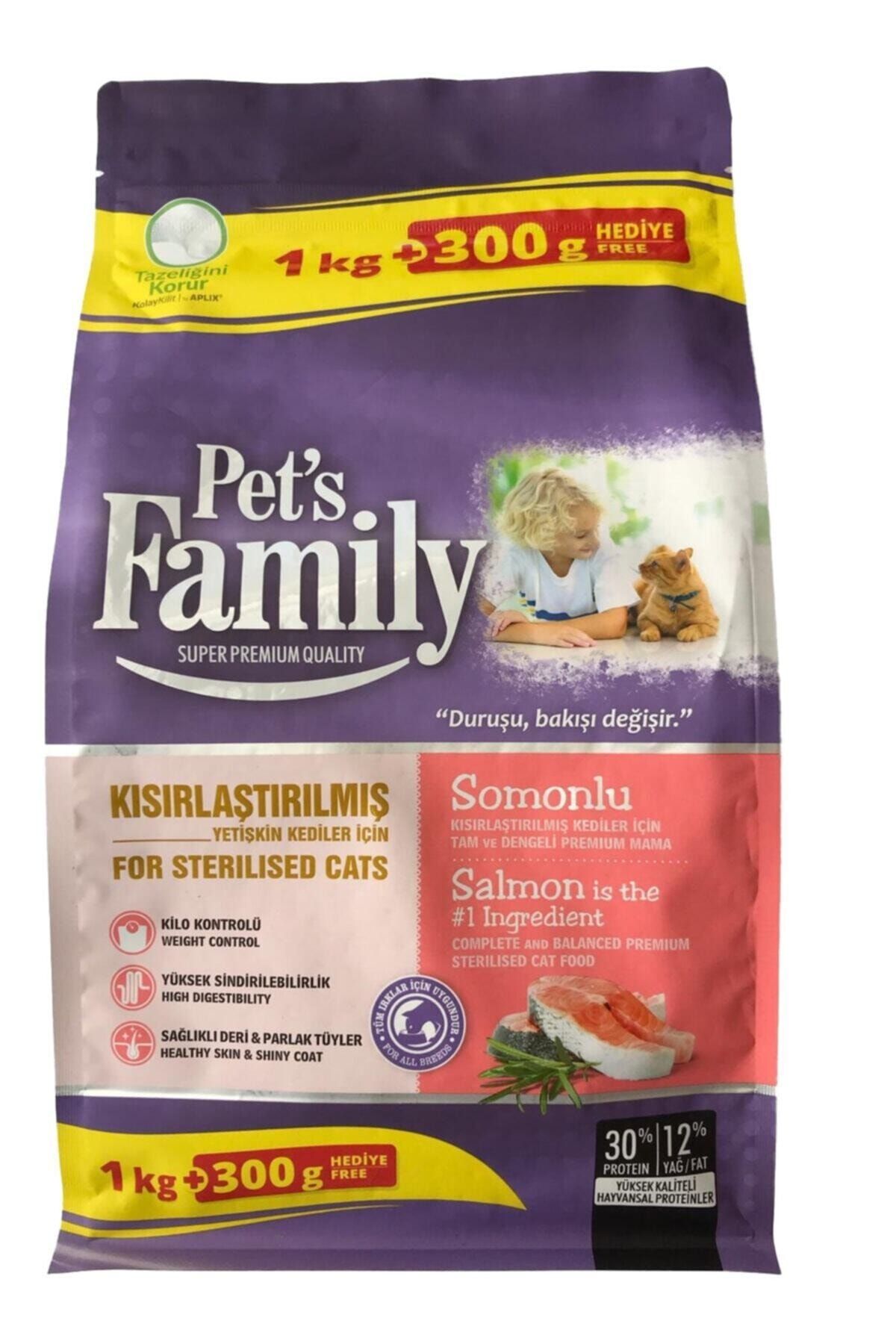 Pets Family Premium Somonlu Kısırlaştırılmış Yetişkin Kedi Maması 1.300 G